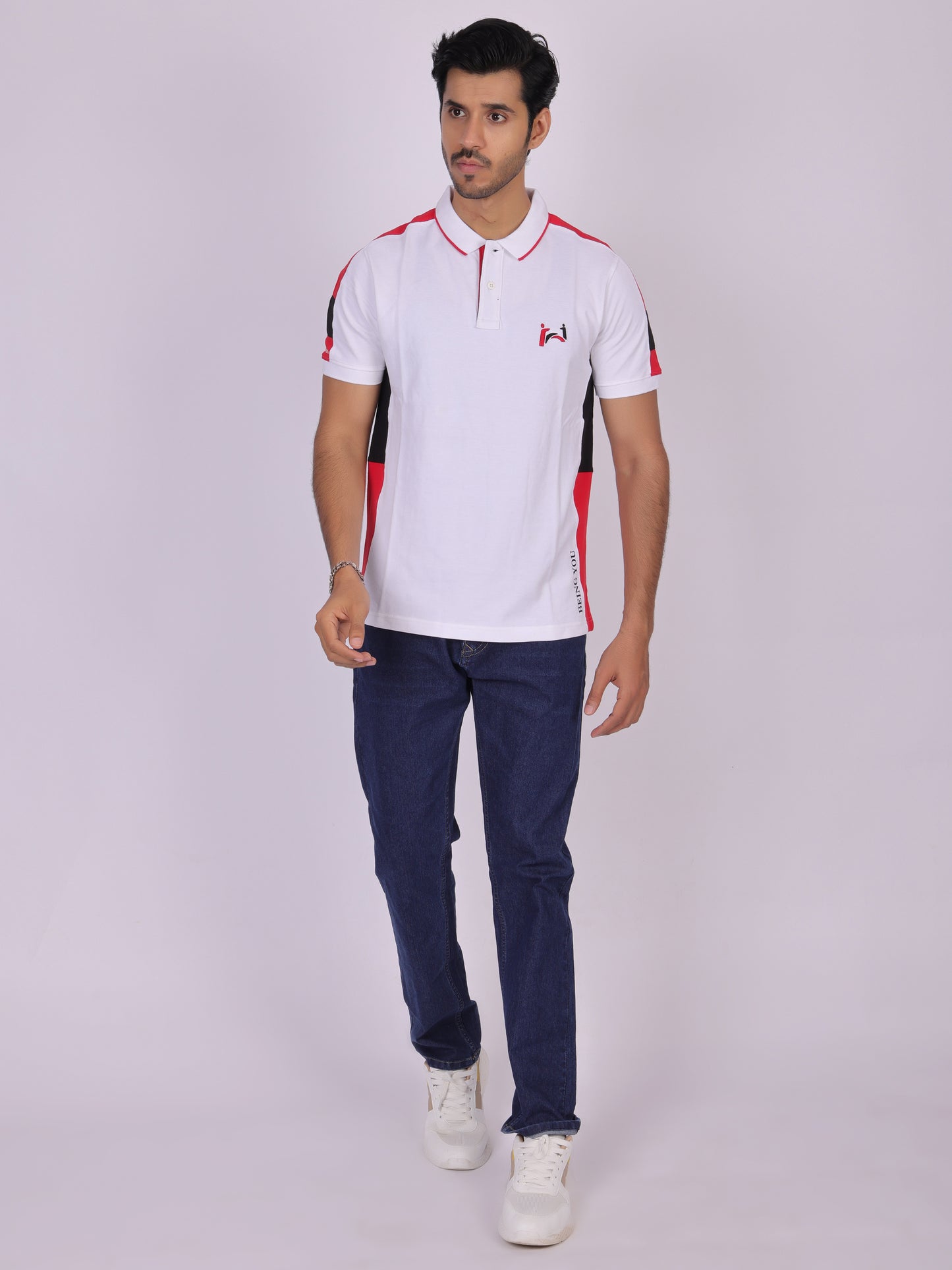 Classic White Cotton Polo T-Shirt for Men Being Flawless