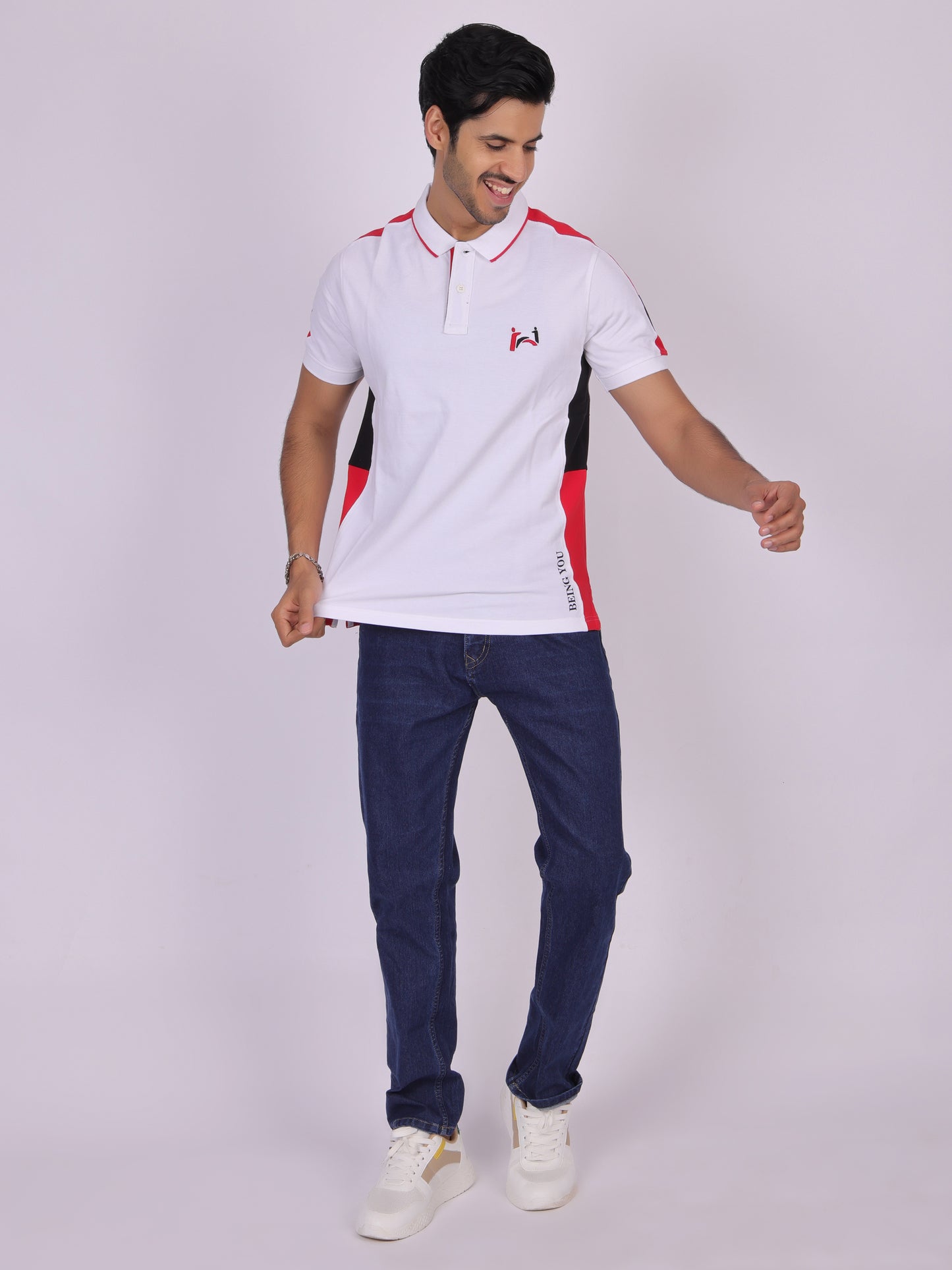 Classic White Cotton Polo T-Shirt for Men Being Flawless