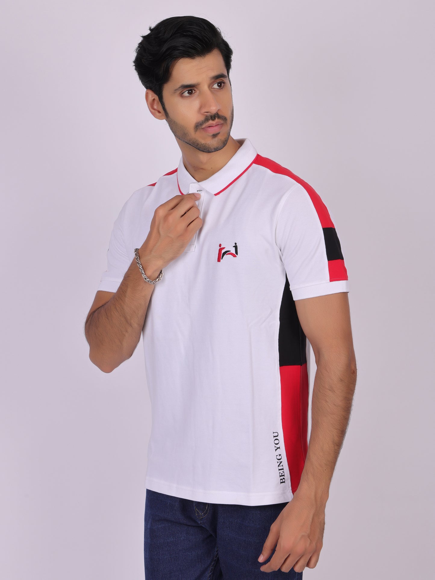 Classic White Cotton Polo T-Shirt for Men Being Flawless