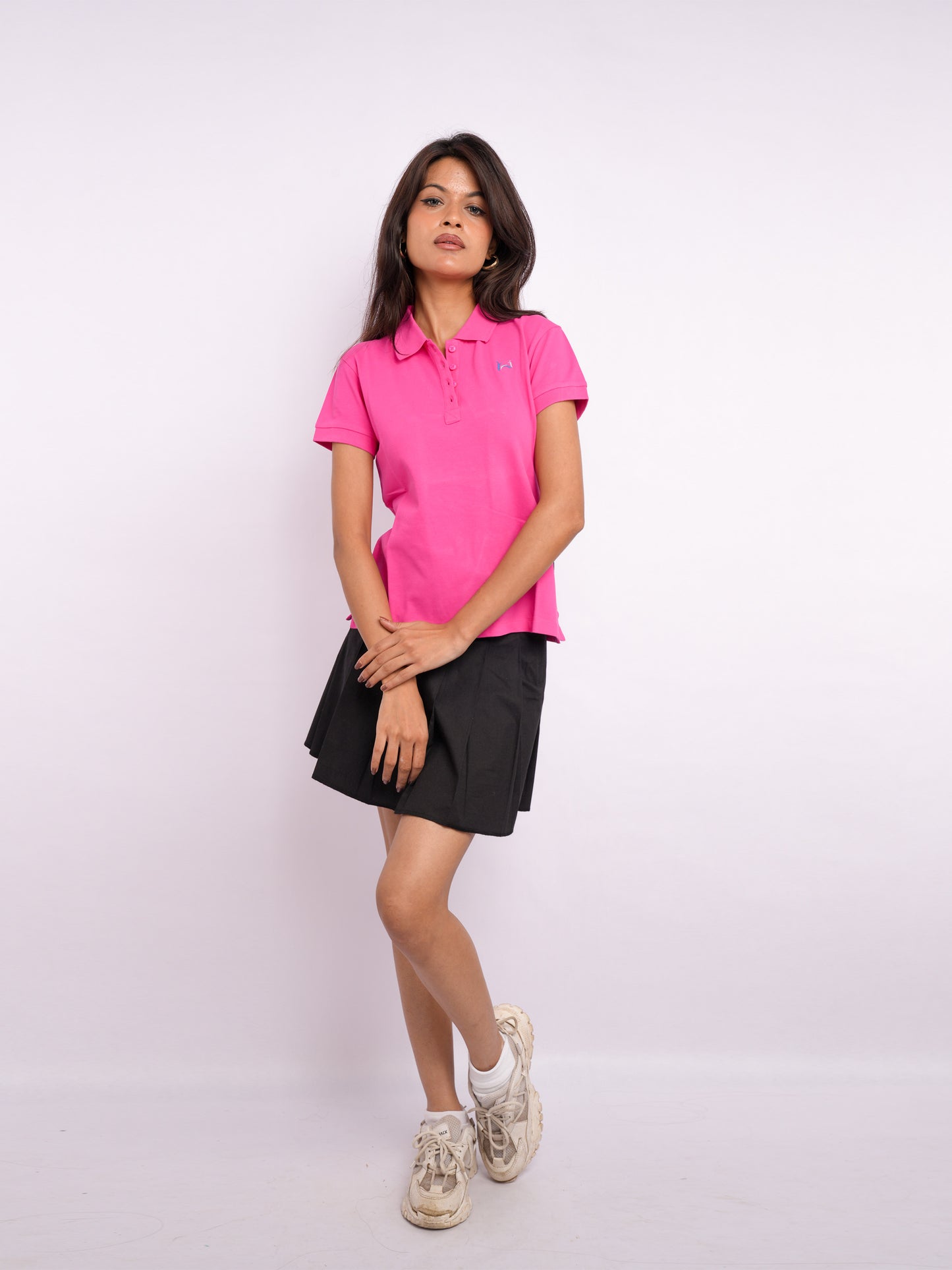 Flawless Women Organic Pink Rush Polo T-Shirt Being Flawless