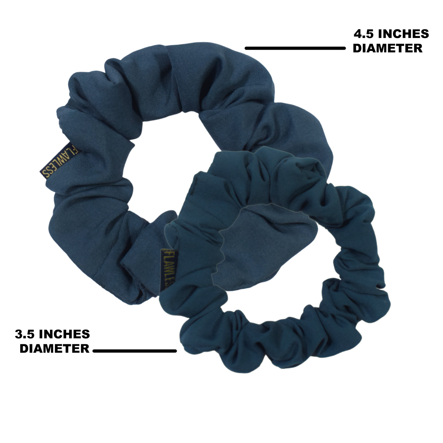 Flawless Soft Polycrepe Scrunchies (Set of 2, Navy) Being Flawless