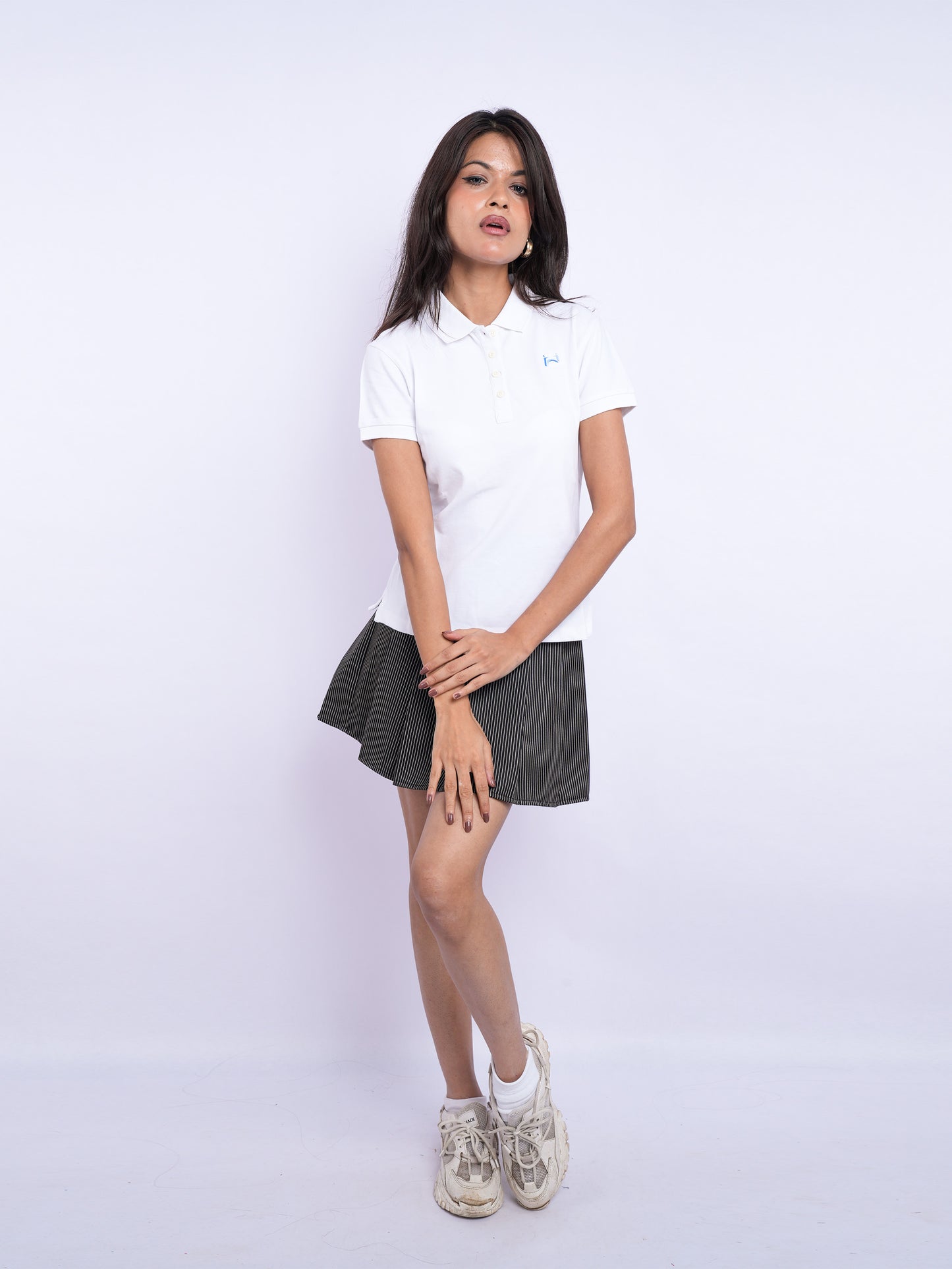 Flawless Women White Organic Polo T-Shirt Being Flawless
