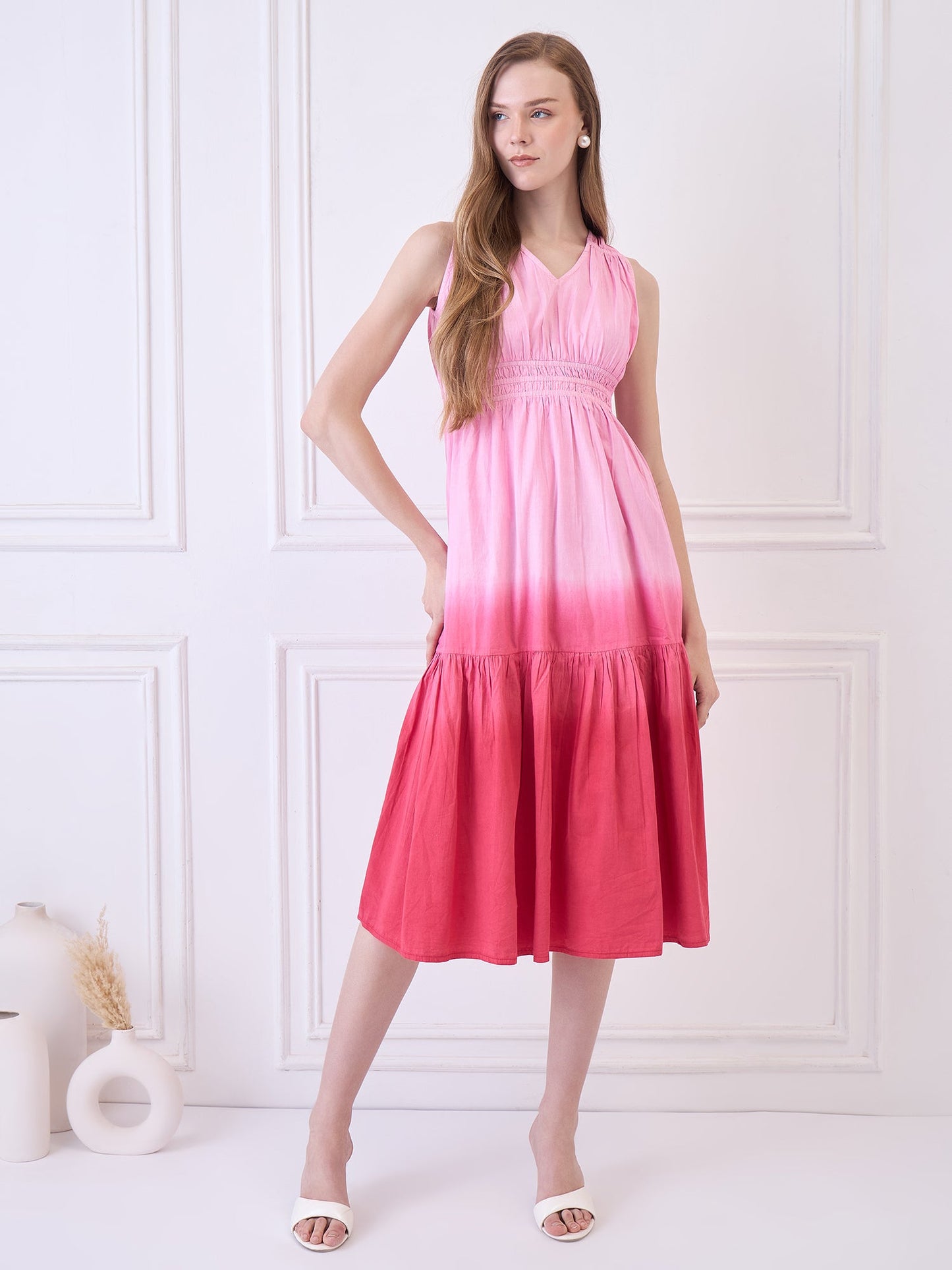 Pink Tie Dye Beachwear Coverup Dress Being Flawless
