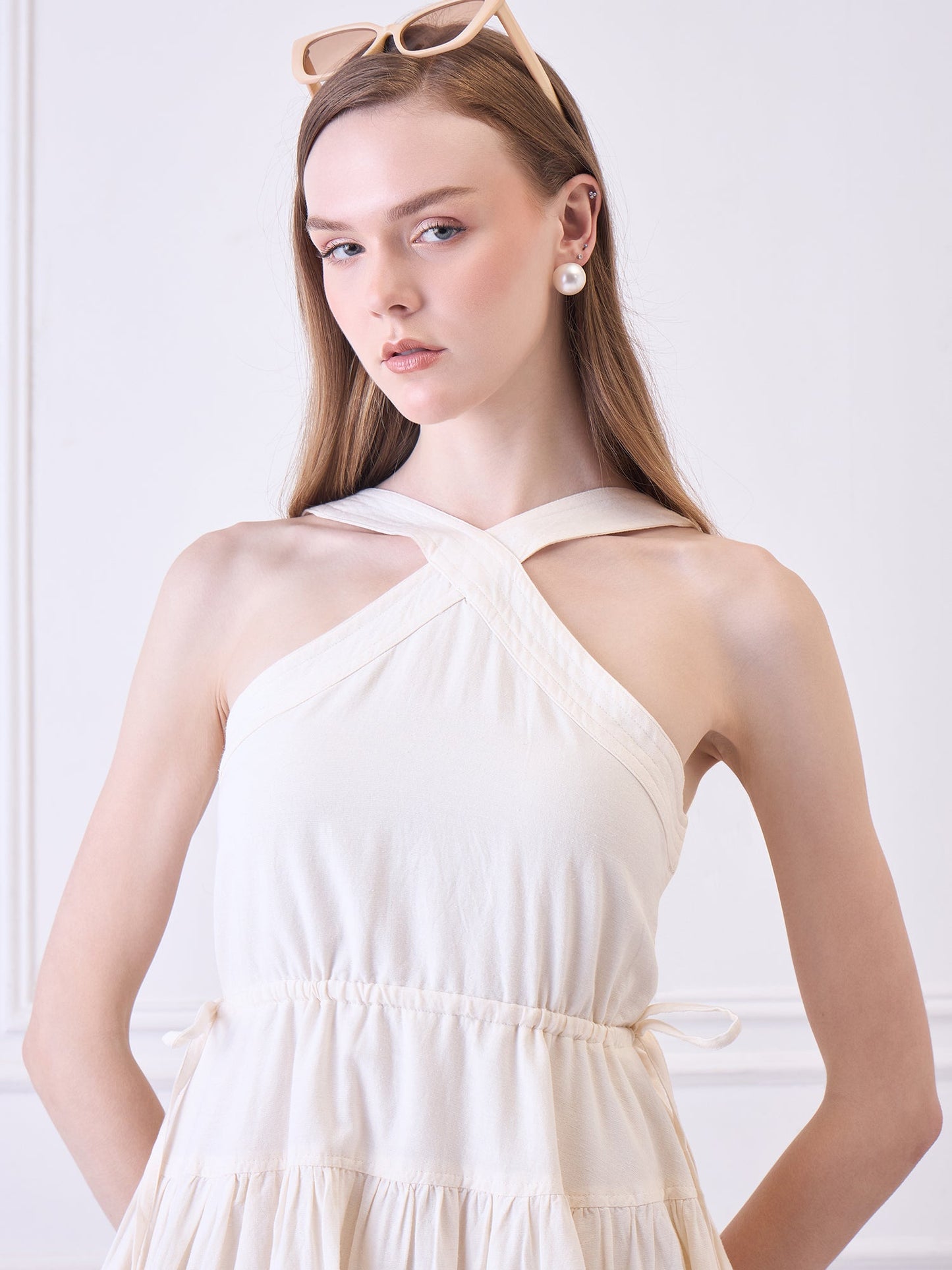 Libson Ivory Midi Dress Being Flawless