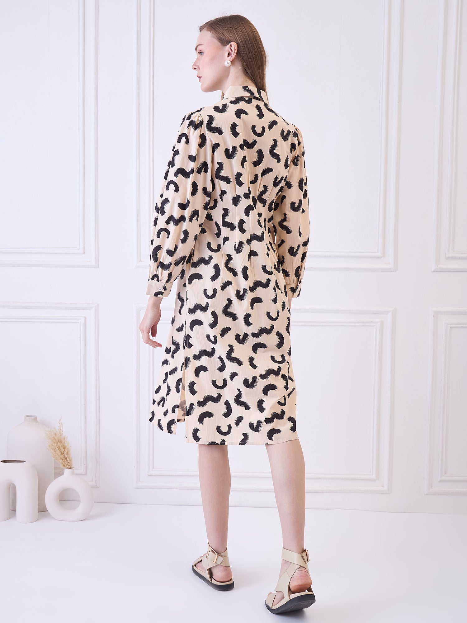 Peach Printed Cotton dress for women Being Flawless