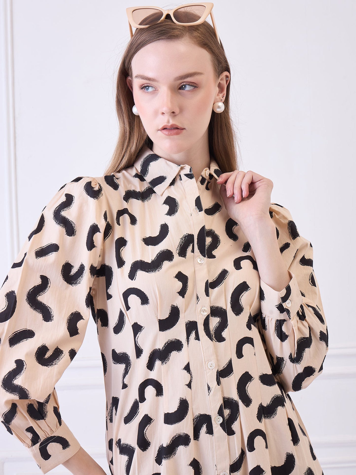Peach Printed Cotton dress for women Being Flawless