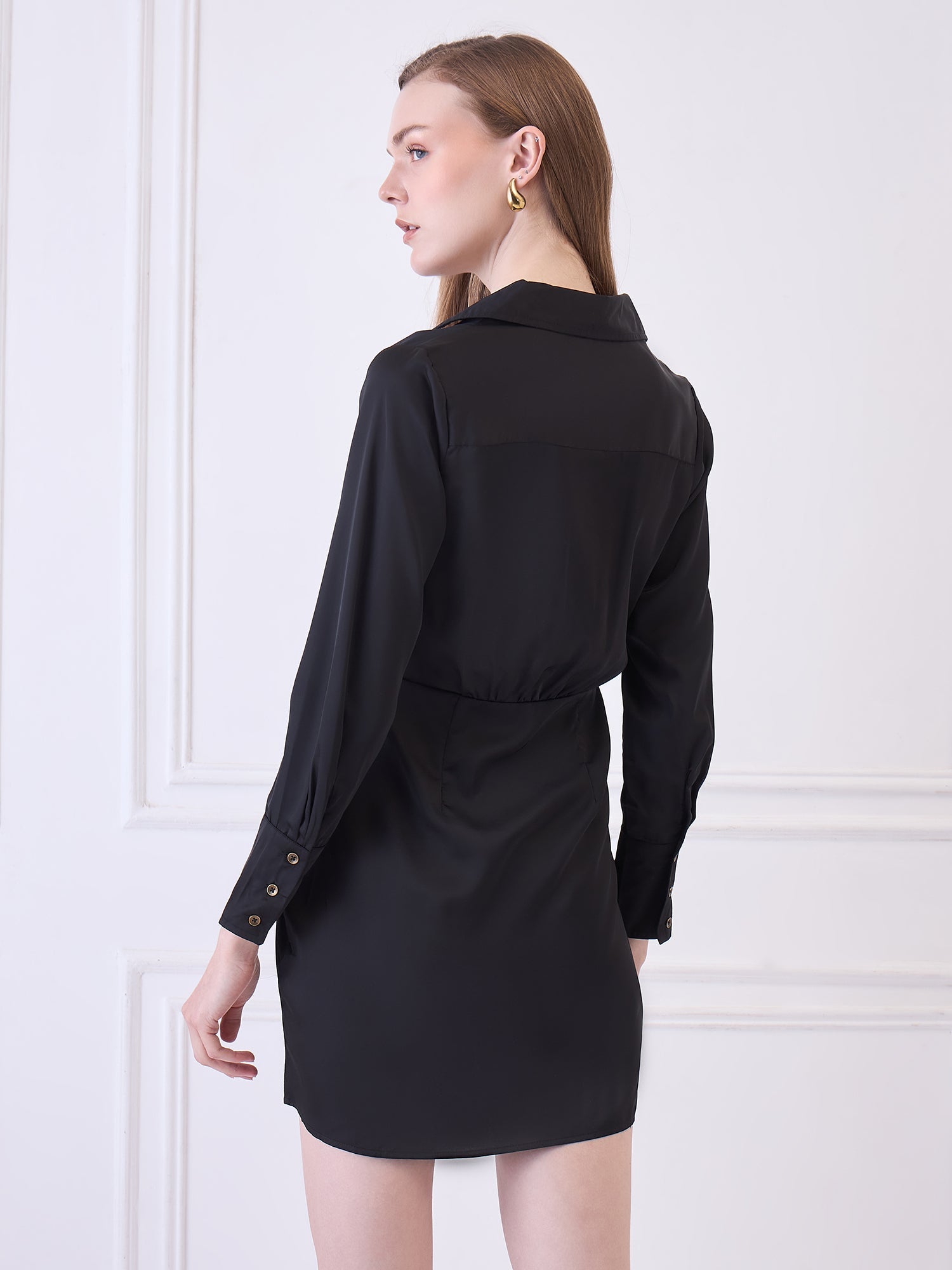 WOMEN BLACK SHIRT DRESS Being Flawless