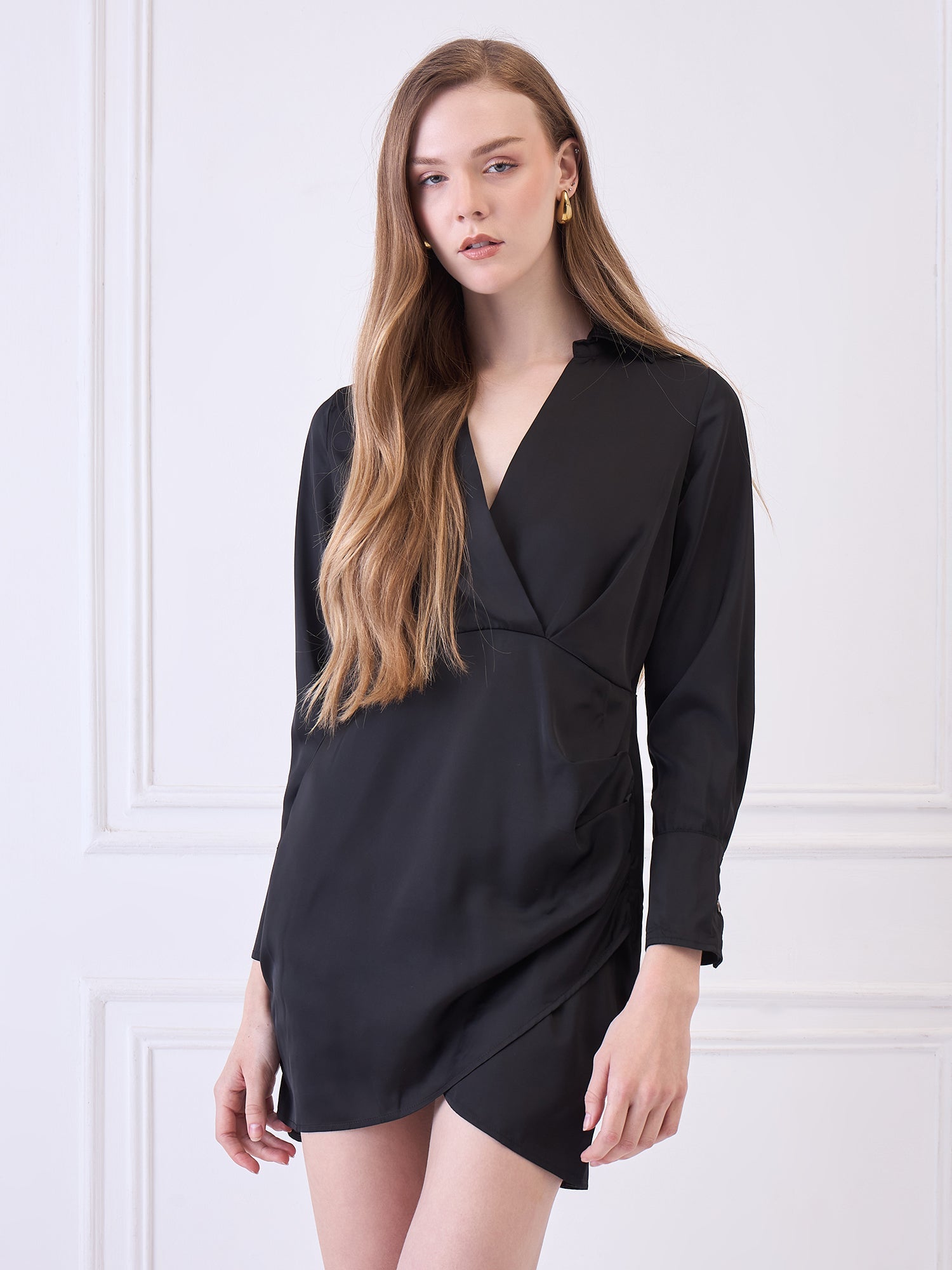 WOMEN BLACK SHIRT DRESS Being Flawless