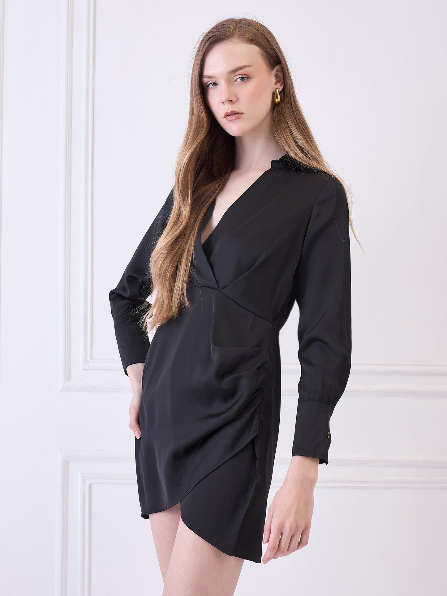 WOMEN BLACK SHIRT DRESS Being Flawless