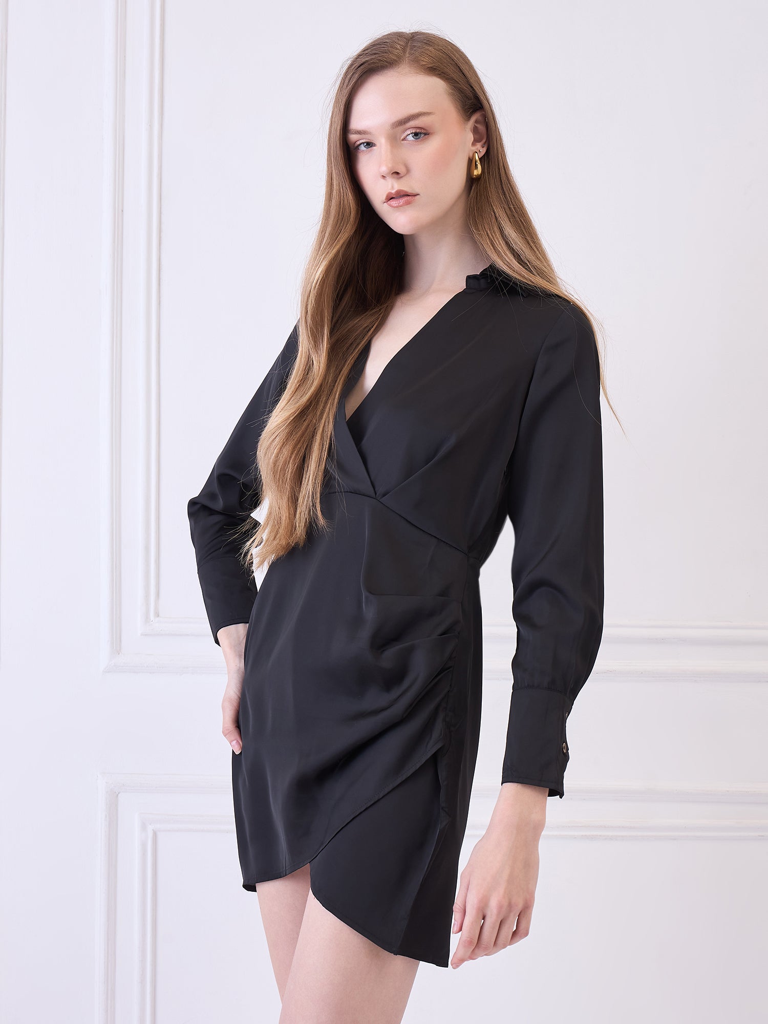 WOMEN BLACK SHIRT DRESS Being Flawless