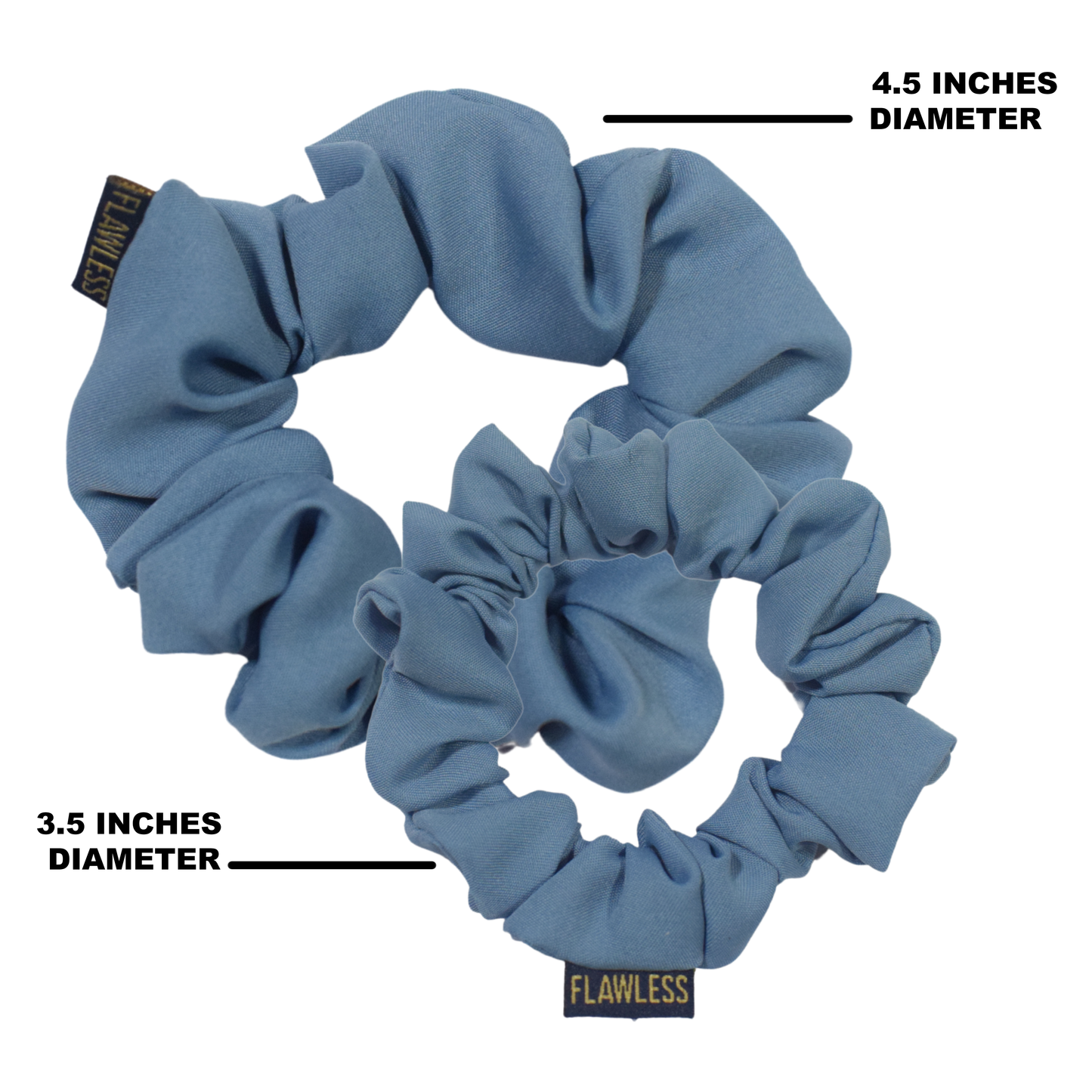 Flawless Versatile Blue Scrunchies in Polycrepe (Pack of 2) Being Flawless