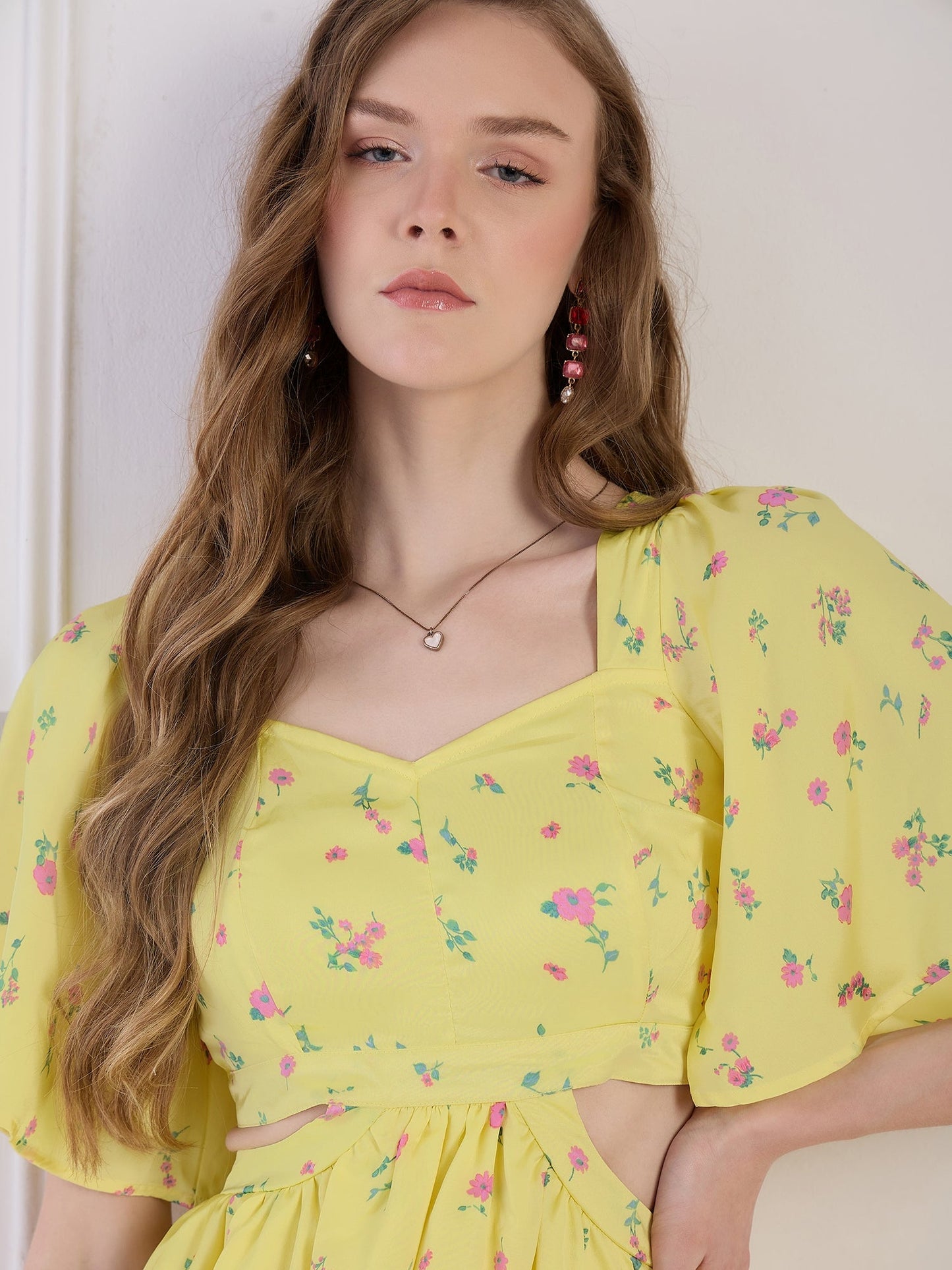 Flawless Women Yellow Mini Dress in Luxurious Satin | ALAN Being Flawless