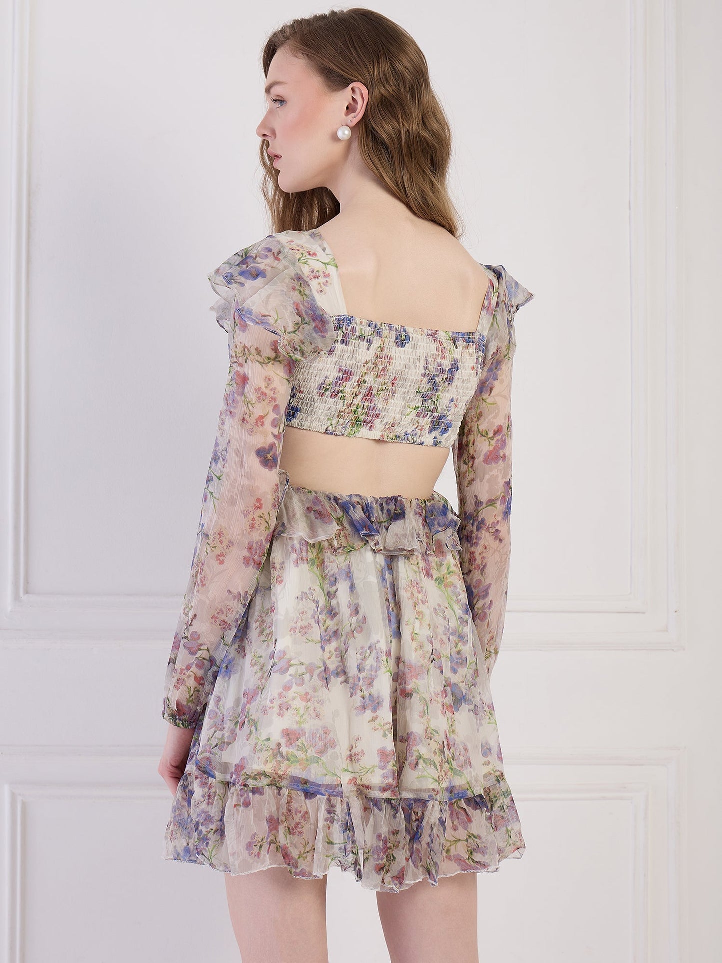 Flawless Letest Women Floral Printed Mini Dress | RUFFLE Being Flawless