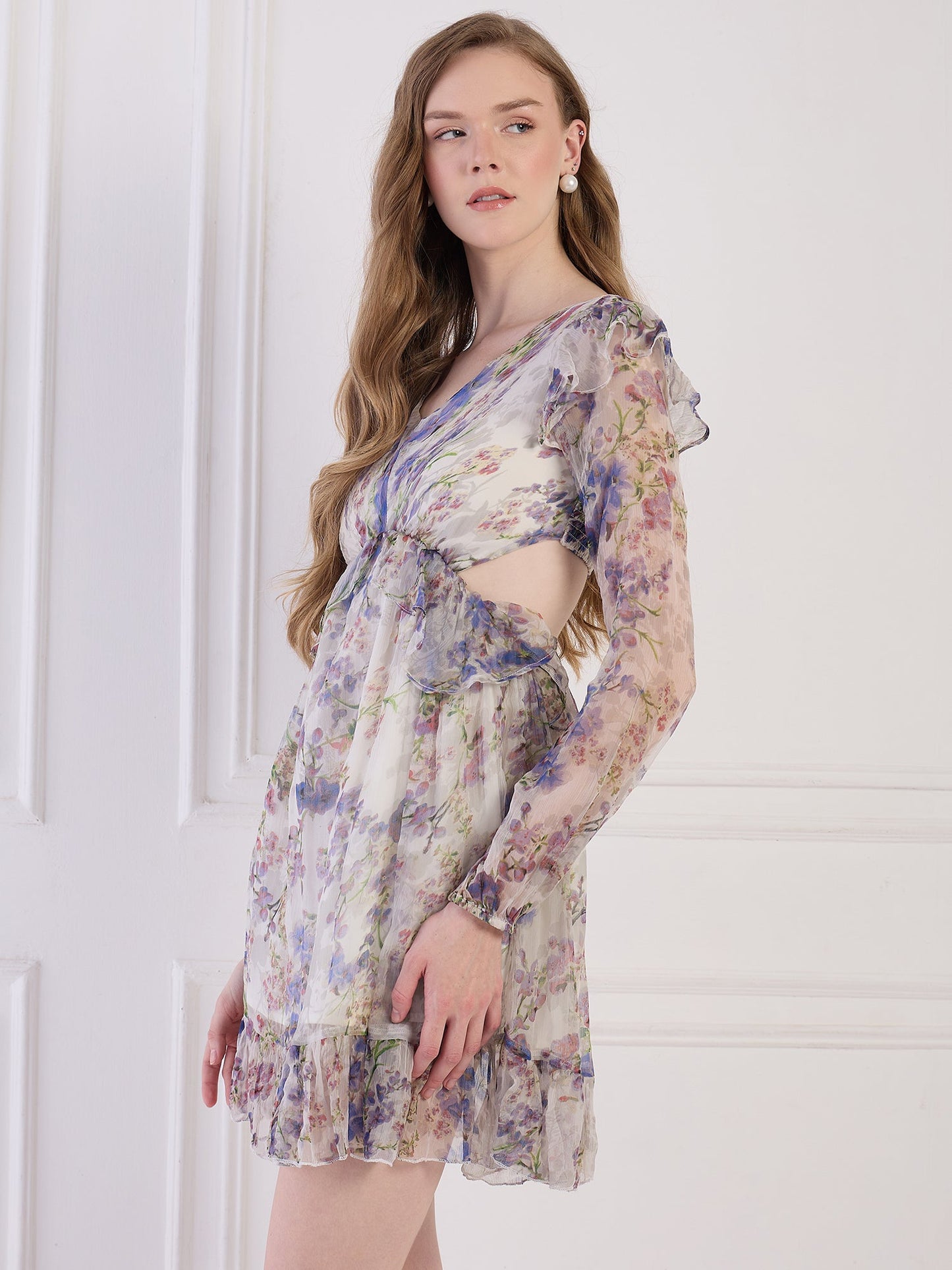 Flawless Letest Women Floral Printed Mini Dress | RUFFLE Being Flawless