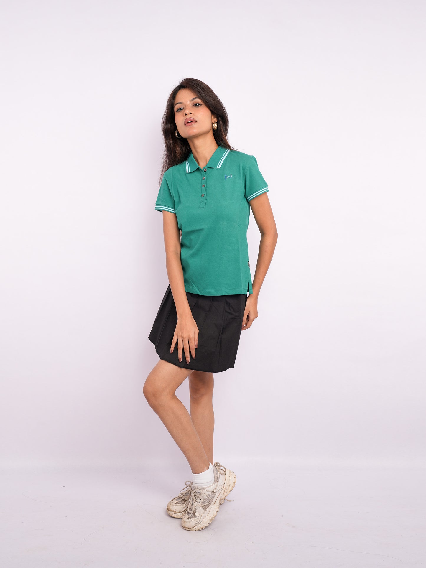 Flawless Green Polo T-Shirt For Women Being Flawless