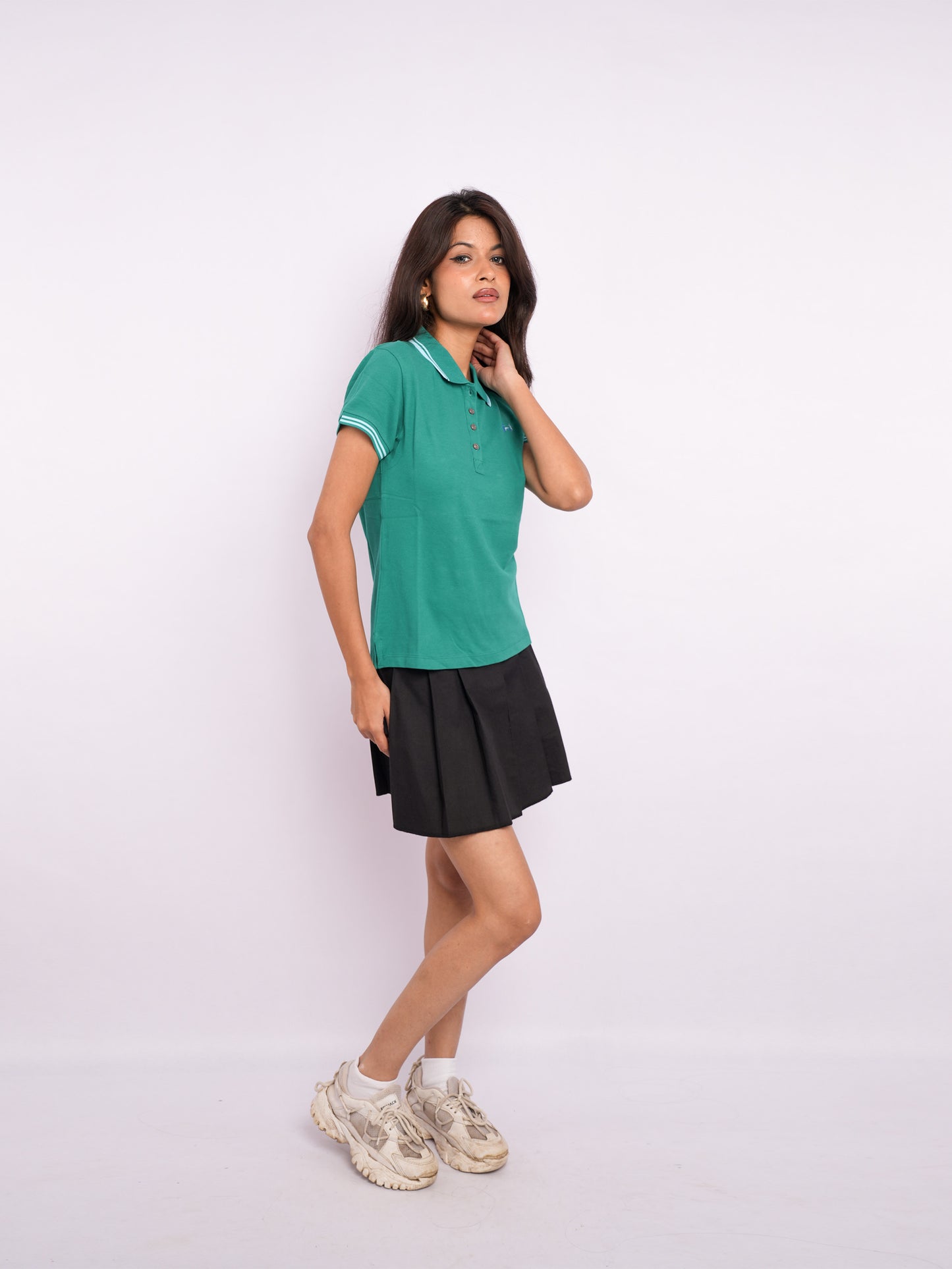 Flawless Green Polo T-Shirt For Women Being Flawless
