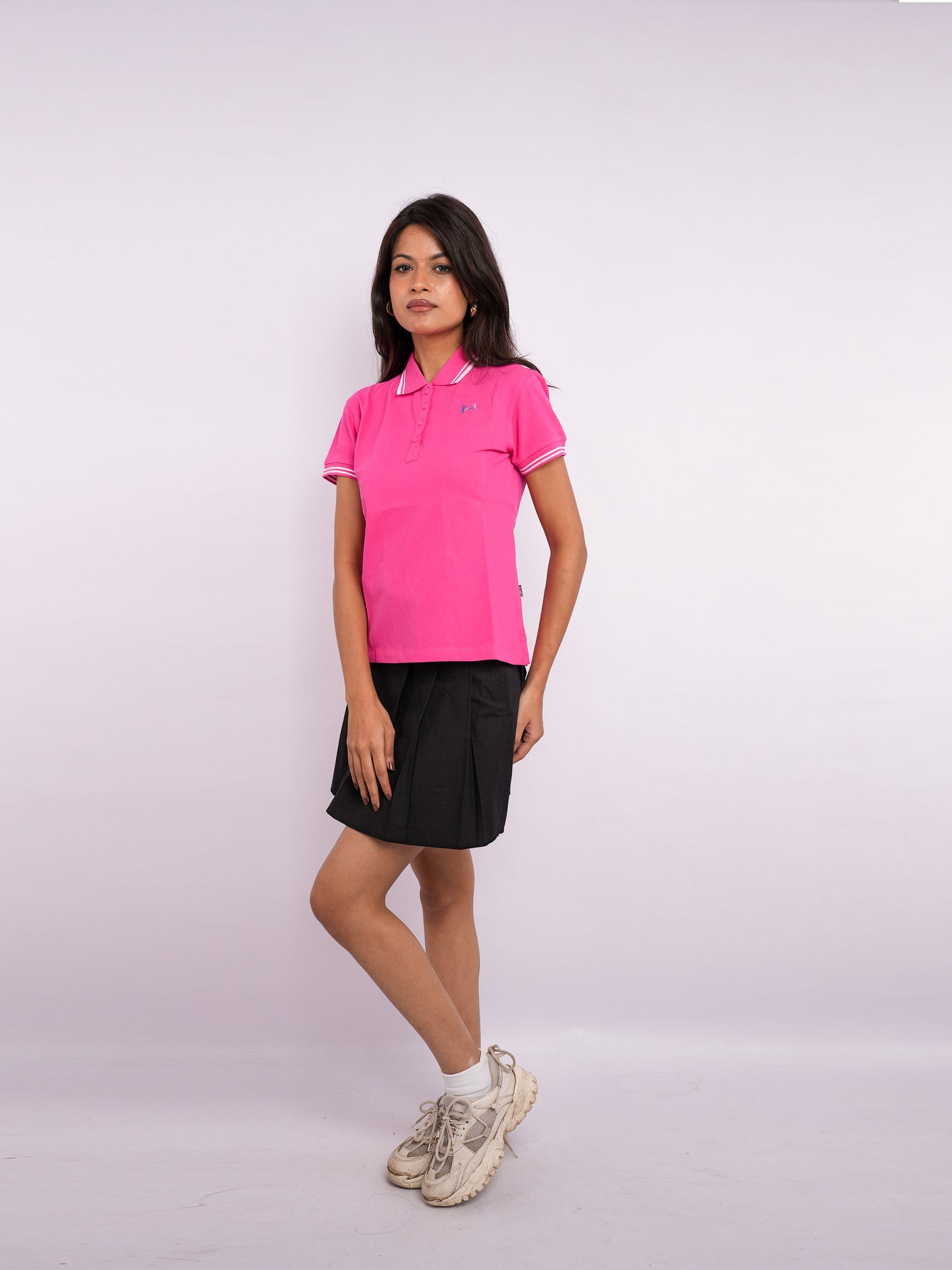 Flawless Women Pink Organic Polo T-Shirt Being Flawless