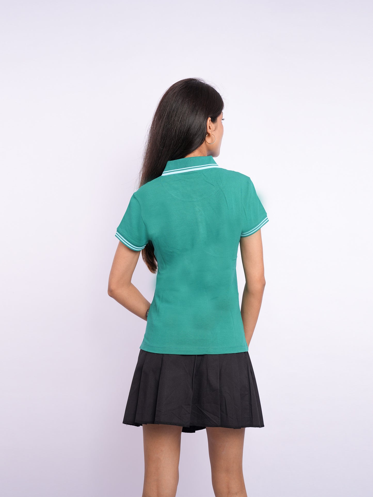 Flawless Green Polo T-Shirt For Women Being Flawless