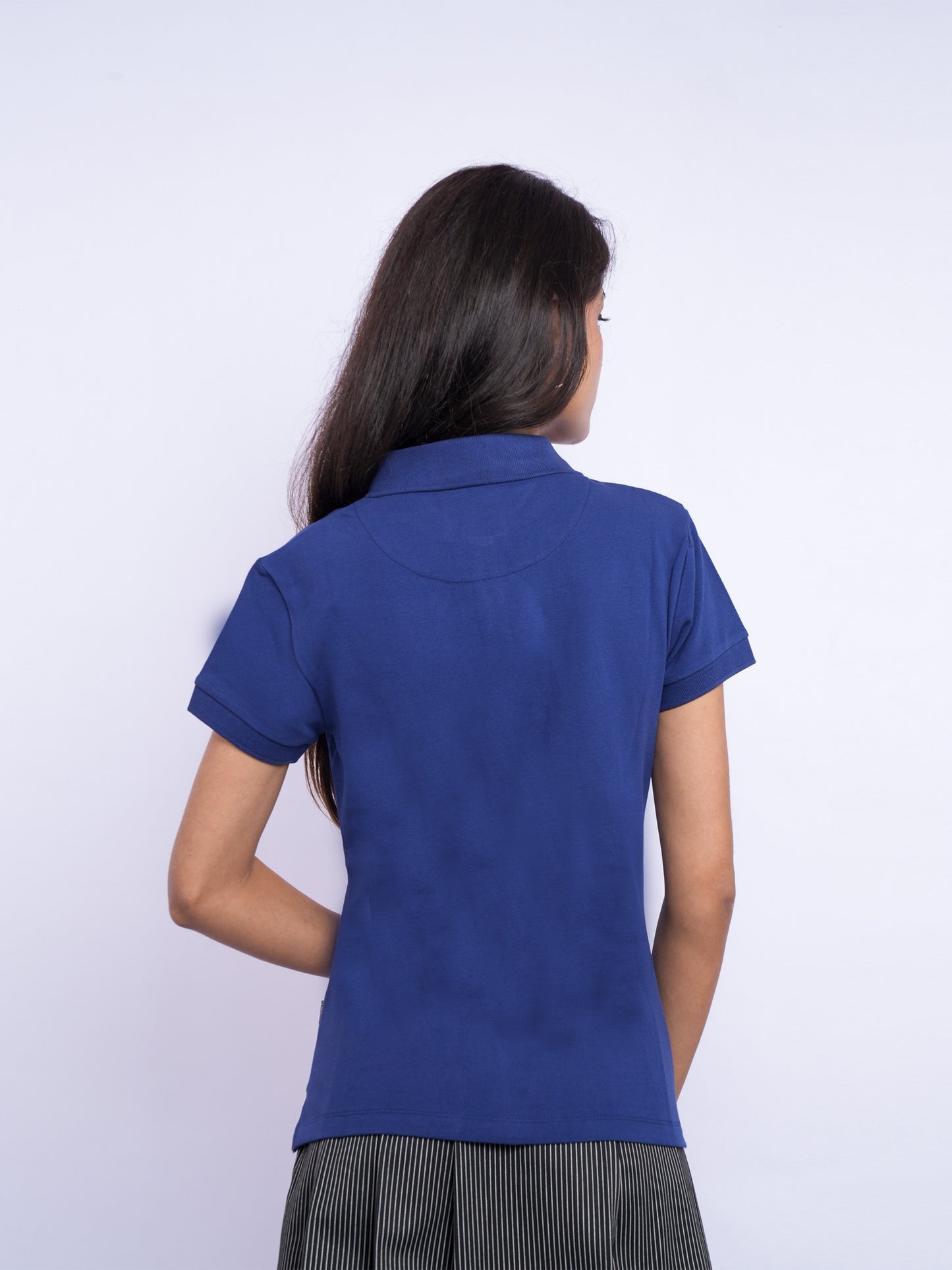 Flawless Women Organic Navy Polo T-Shirt Being Flawless
