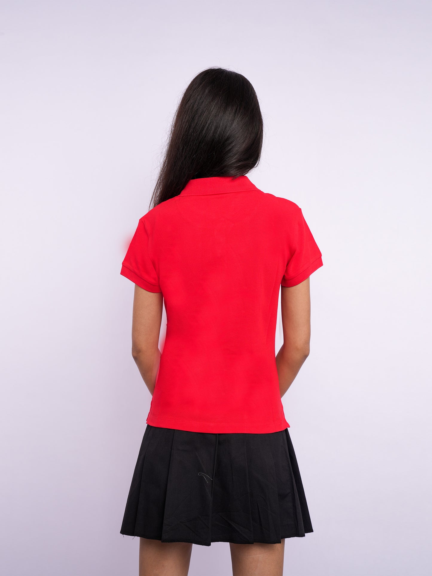 Flawless Women Red Organic Polo T-Shirt Being Flawless