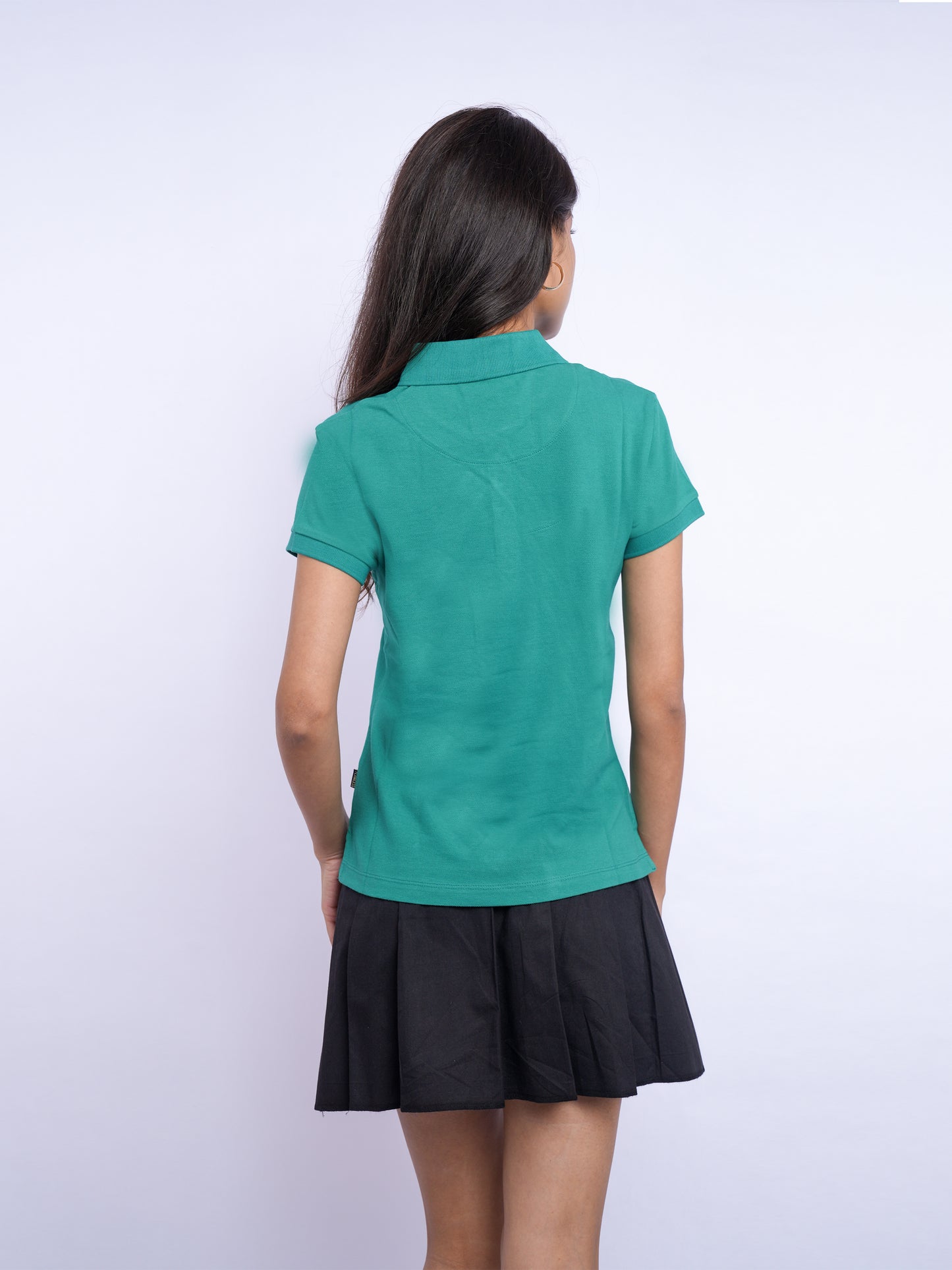 Flawless Women Organic Green Polo T-Shirt Being Flawless