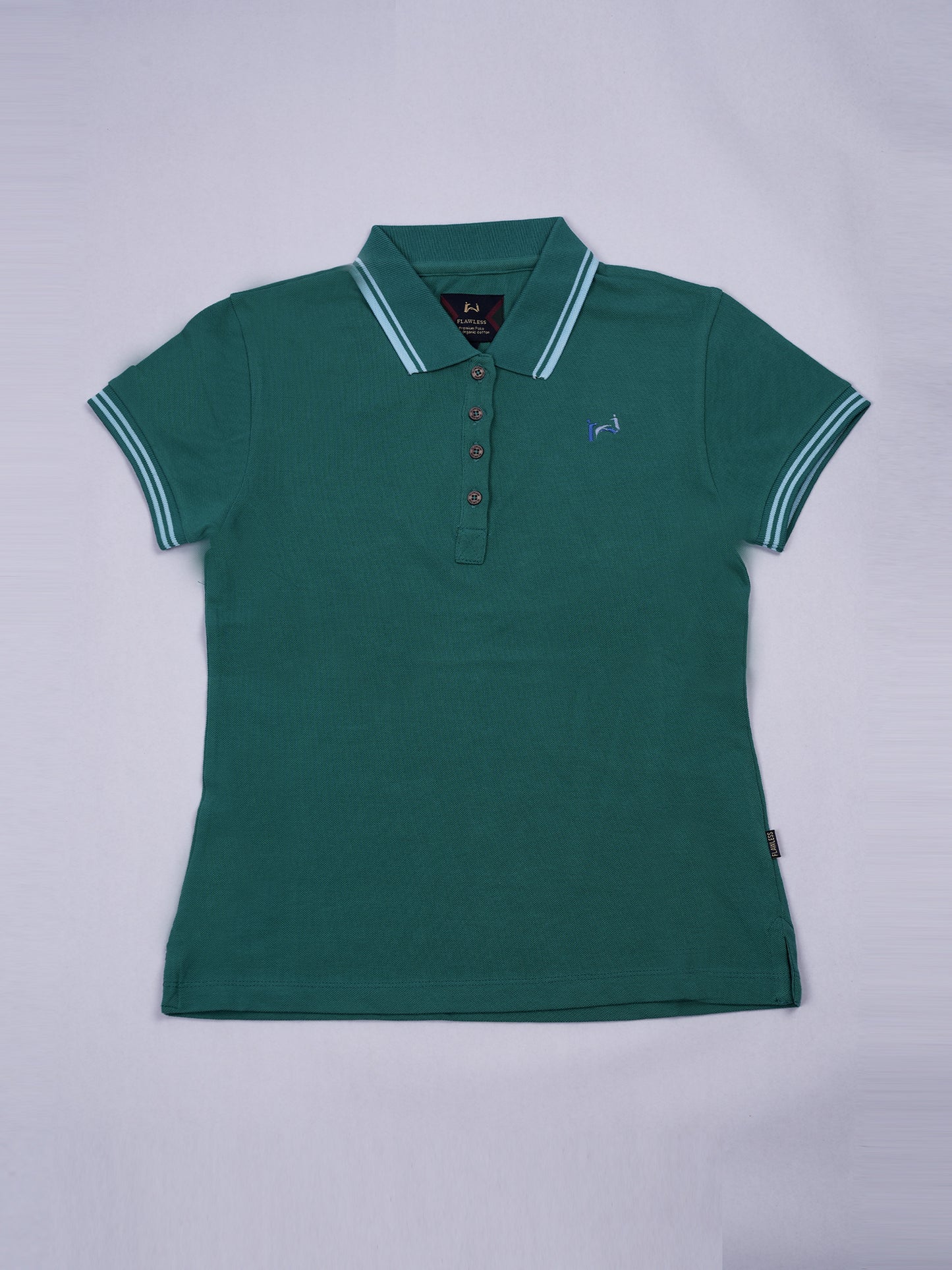 Flawless Green Polo T-Shirt For Women Being Flawless