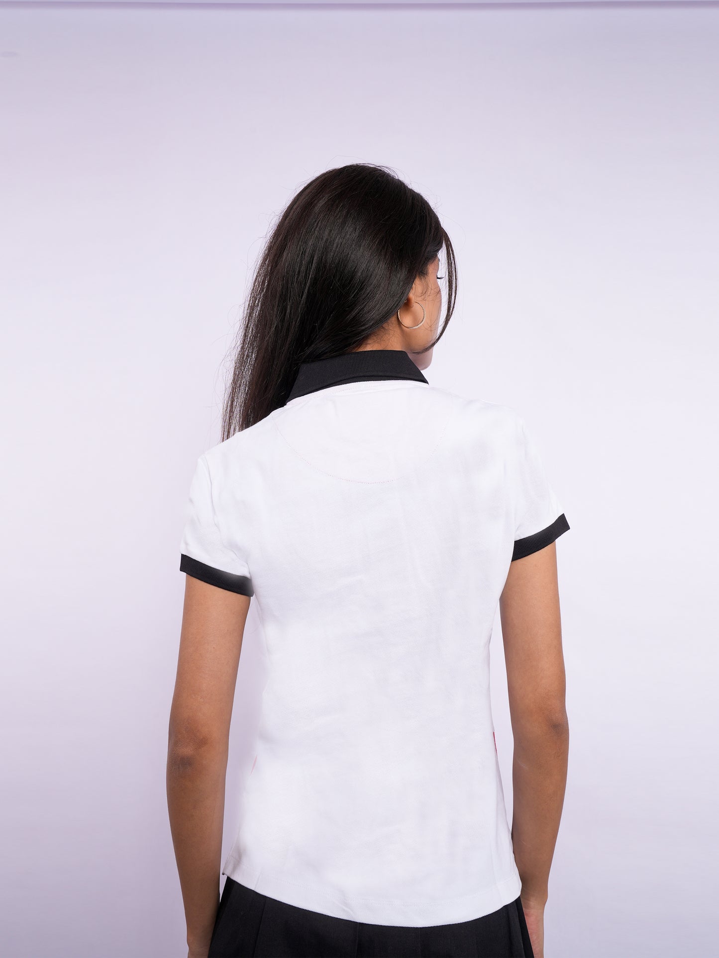 Flawless Women Organic White Trio Polo T-Shirt Being Flawless