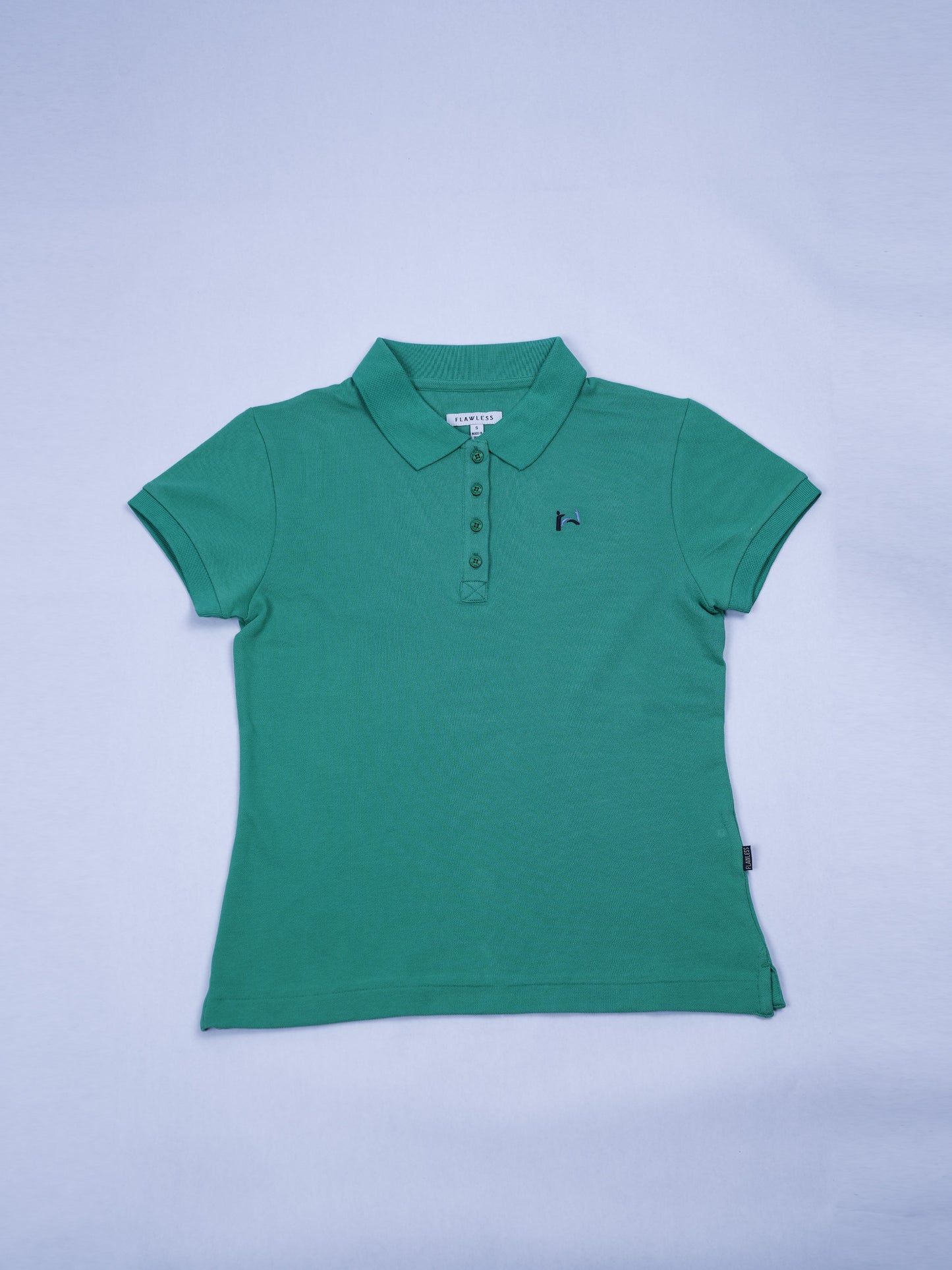 Flawless Women Organic Green Polo T-Shirt Being Flawless