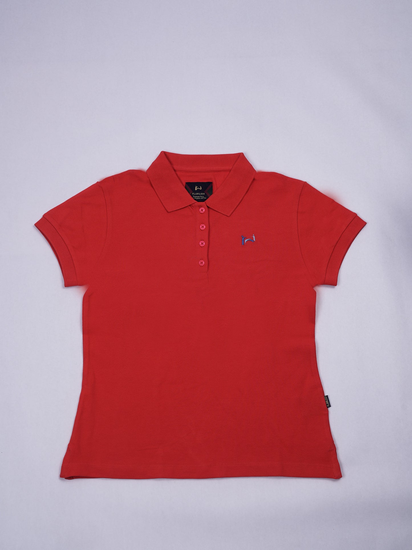 Flawless Women Red Organic Polo T-Shirt Being Flawless