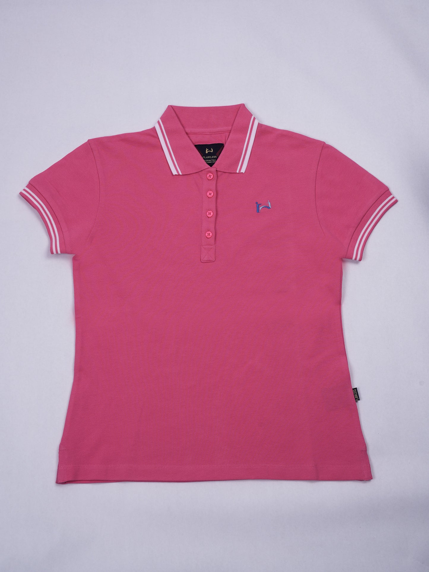 Flawless Women Pink Organic Polo T-Shirt Being Flawless