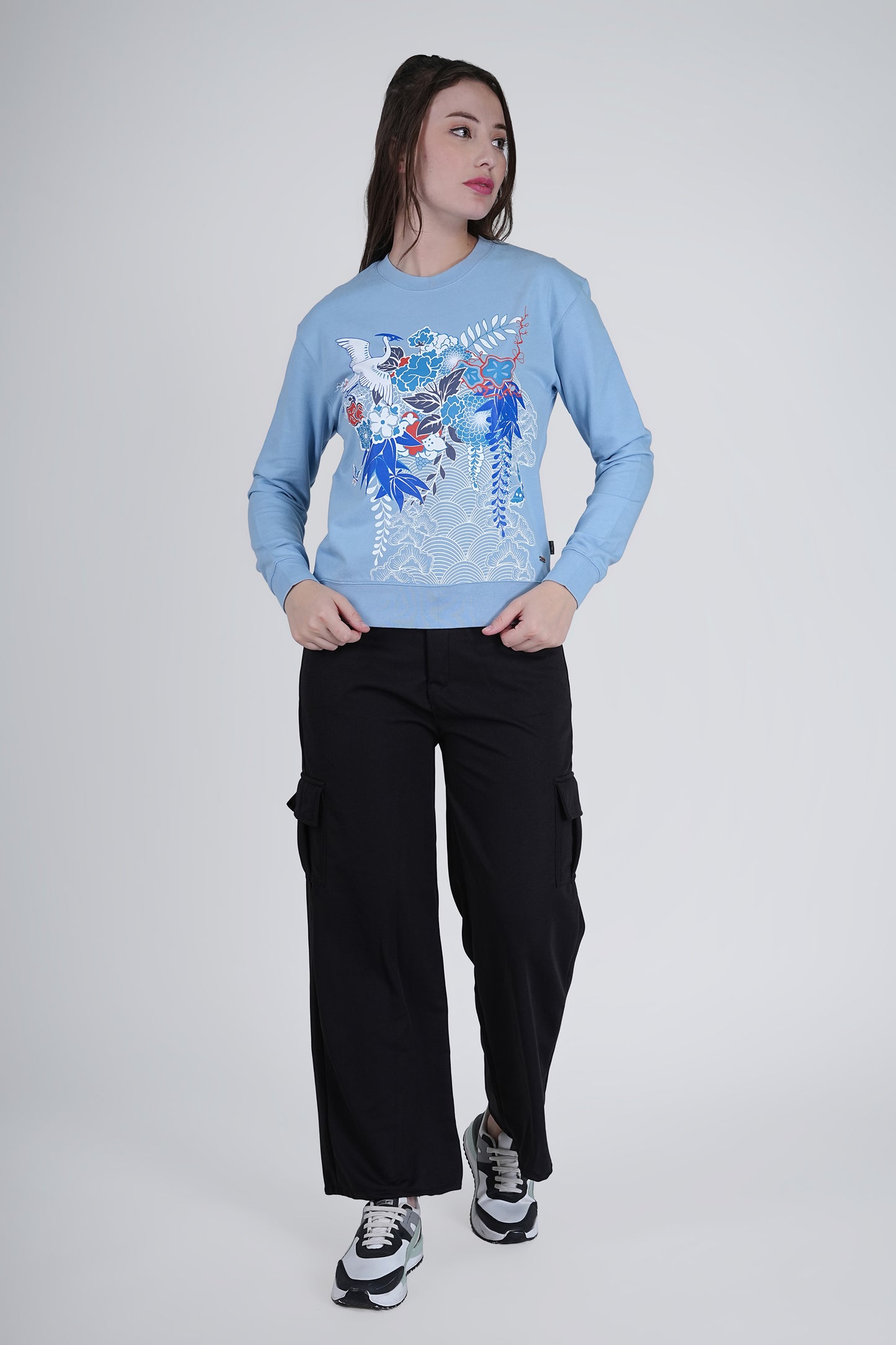 Flawless Women High Printed Sky Sweatshirt Being Flawless