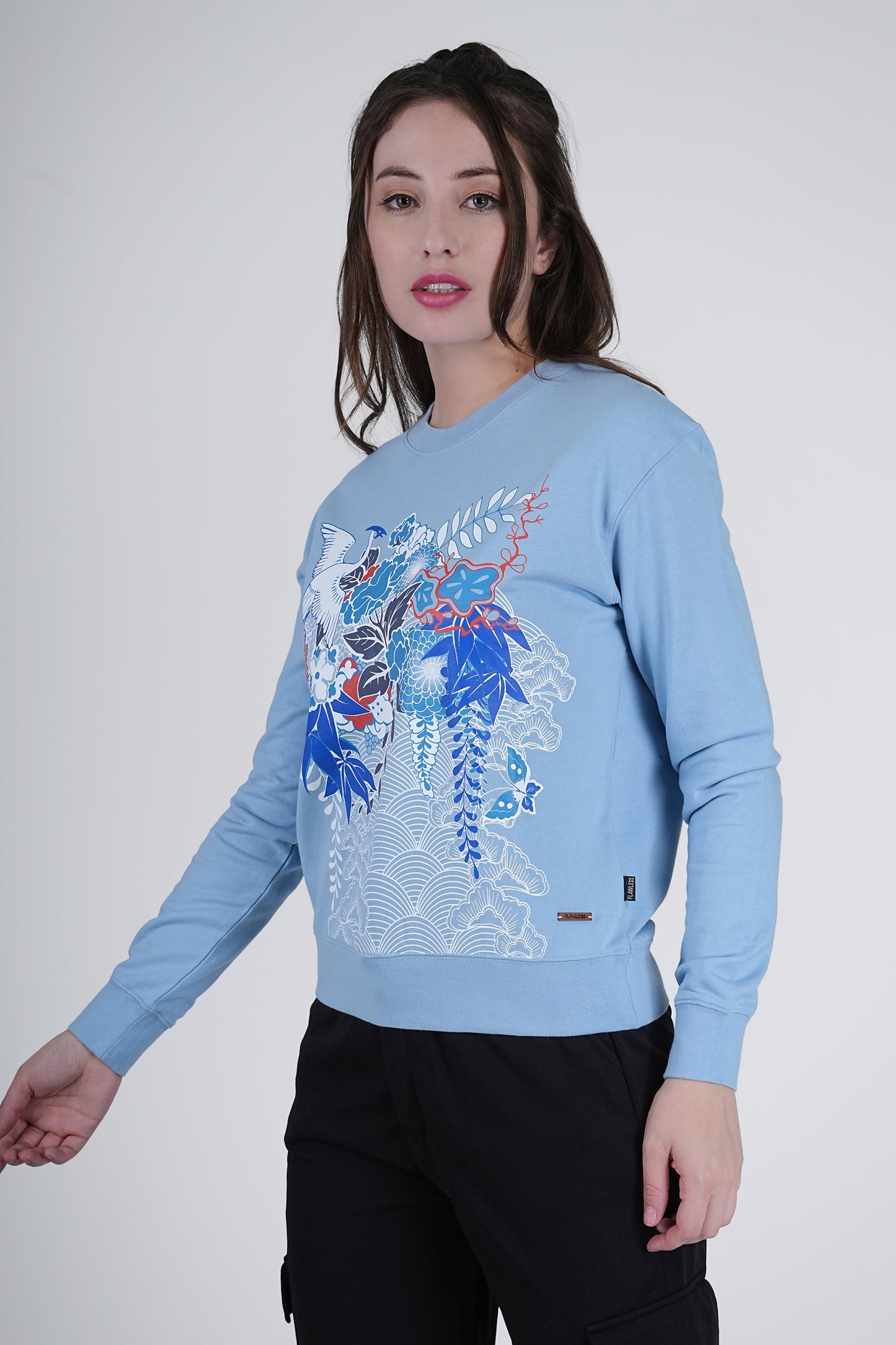 Flawless Women High Printed Sky Sweatshirt Being Flawless