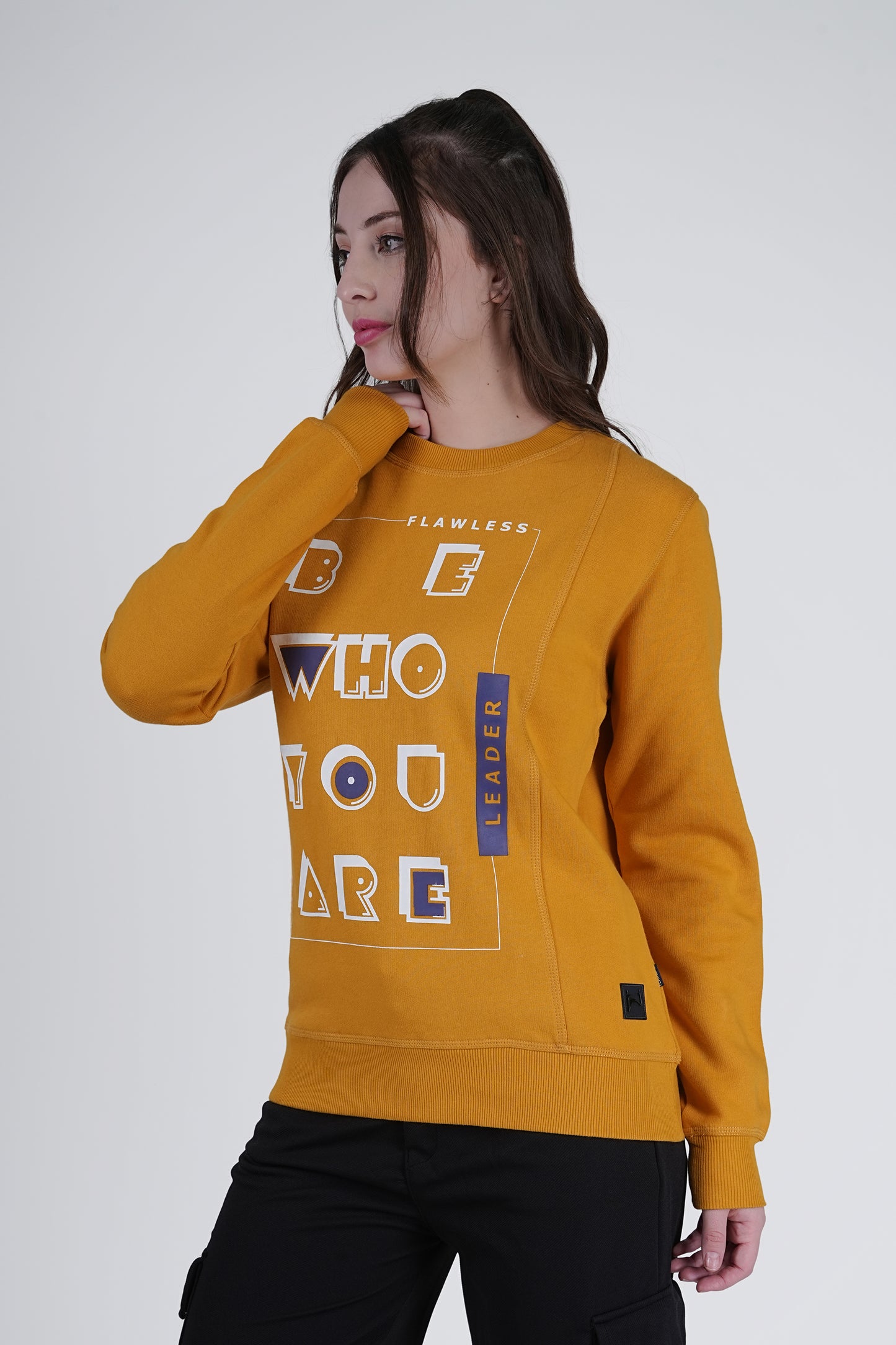Flawless Trendy Women Mustard Sweatshirt Being Flawless