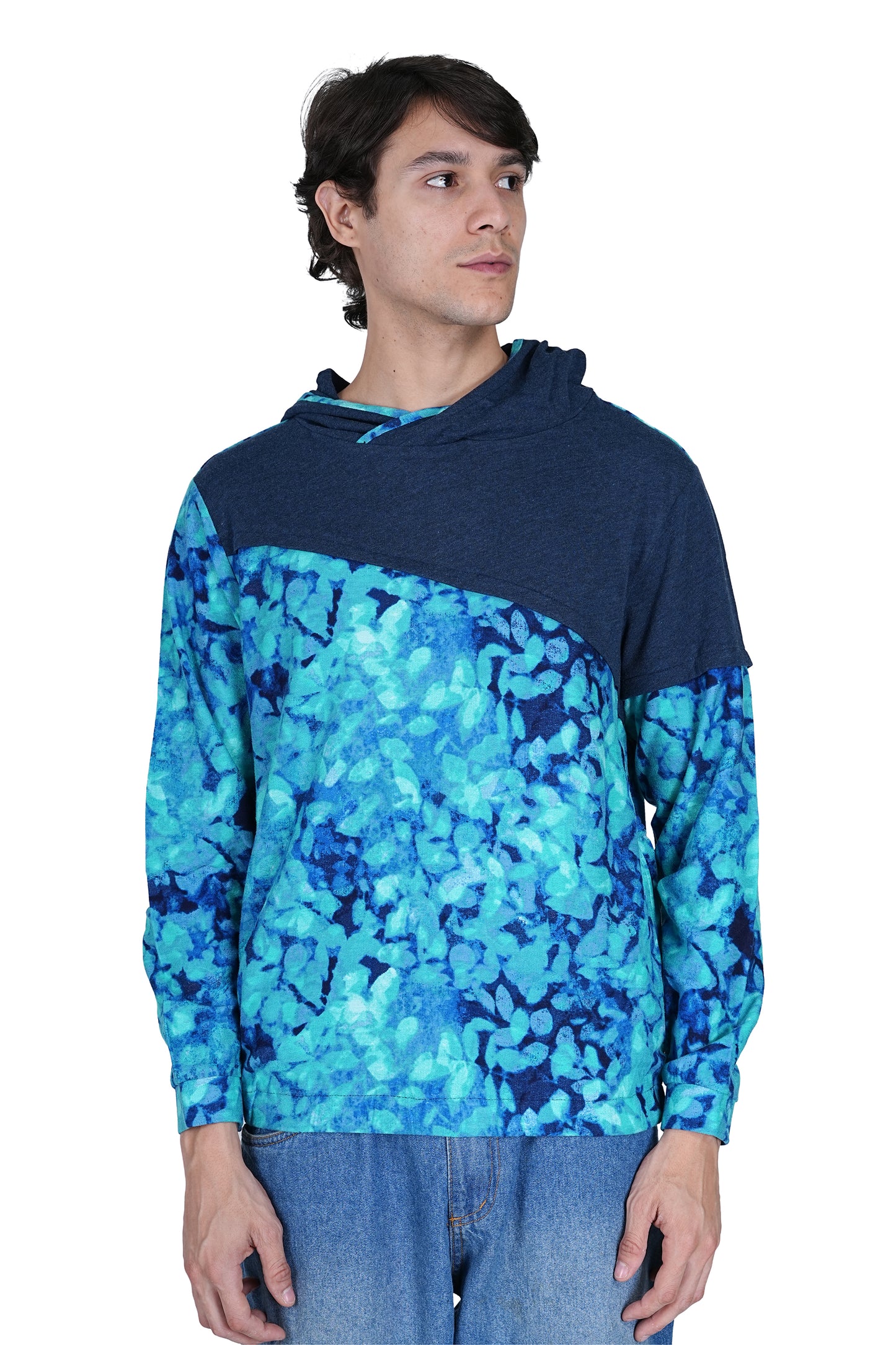 Flawless Men Blue Printed Hoodie | PRINTED-SWEATSHIRT Being Flawless