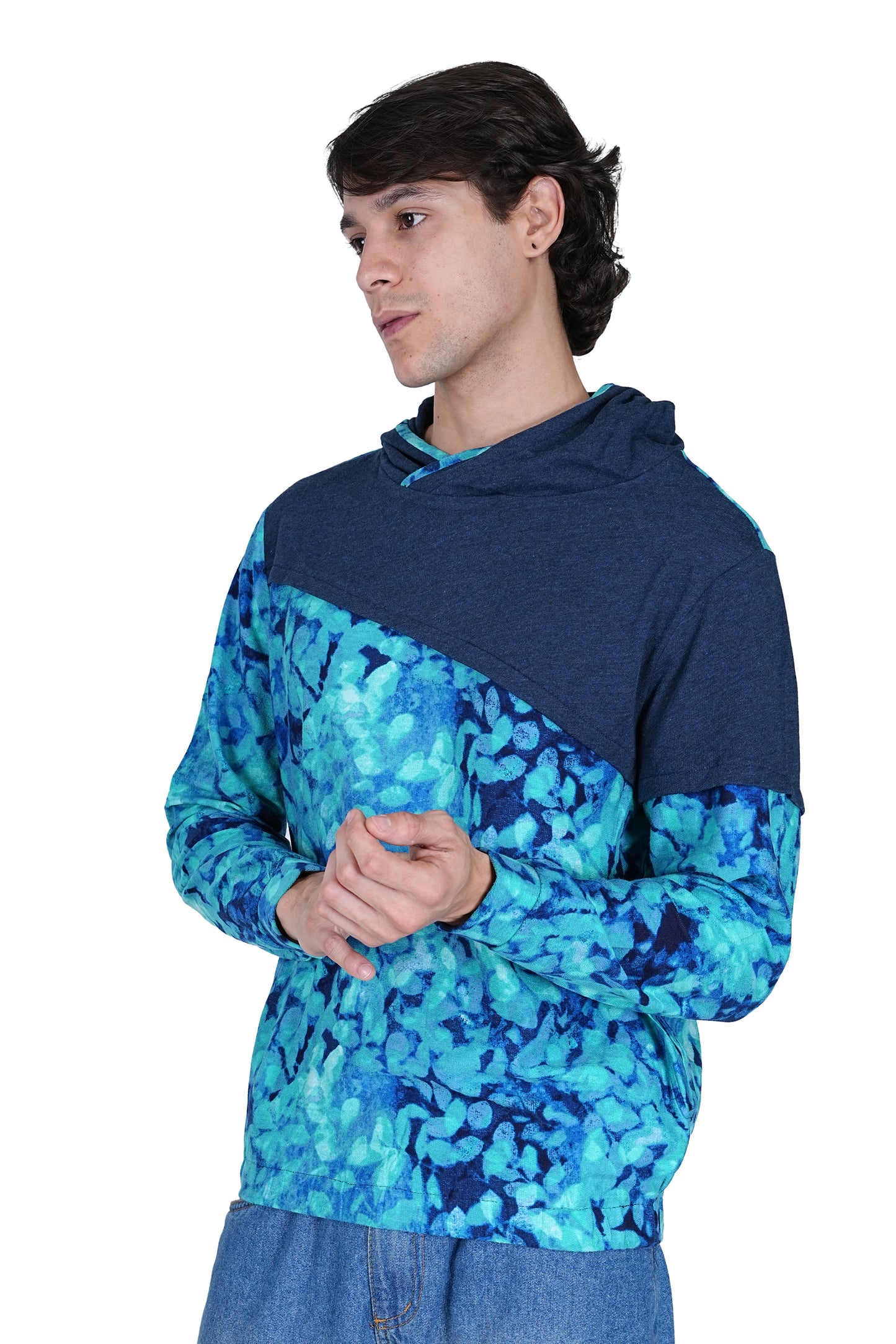 Flawless Men Blue Printed Hoodie | PRINTED-SWEATSHIRT Being Flawless