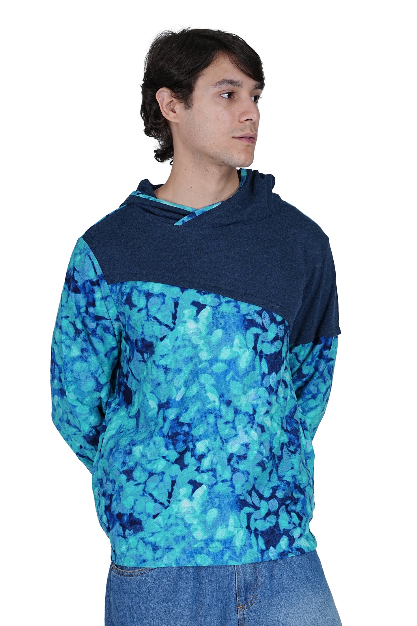 Flawless Men Blue Printed Hoodie | PRINTED-SWEATSHIRT Being Flawless