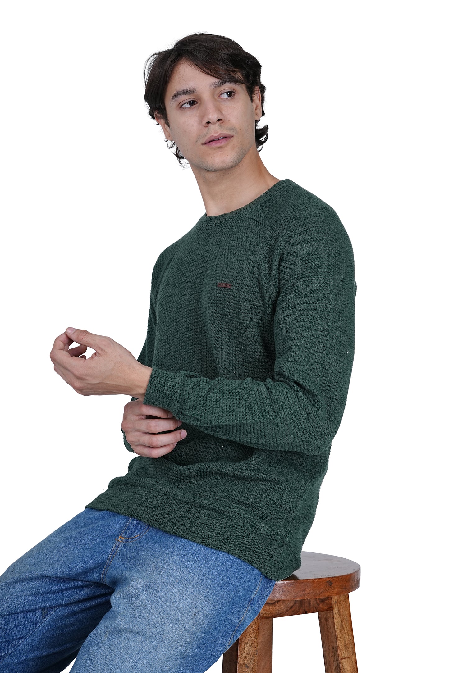 Flawless Men Green Knitted Sweater Being Flawless