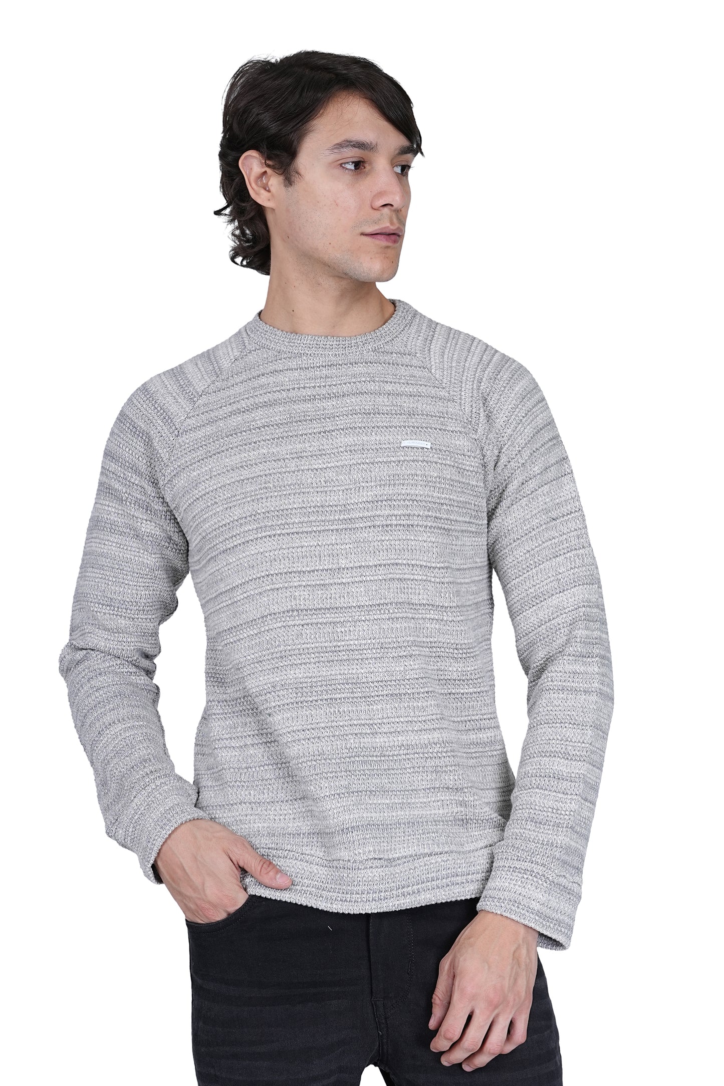 Flawless Men Grey Knitted Sweater Being Flawless