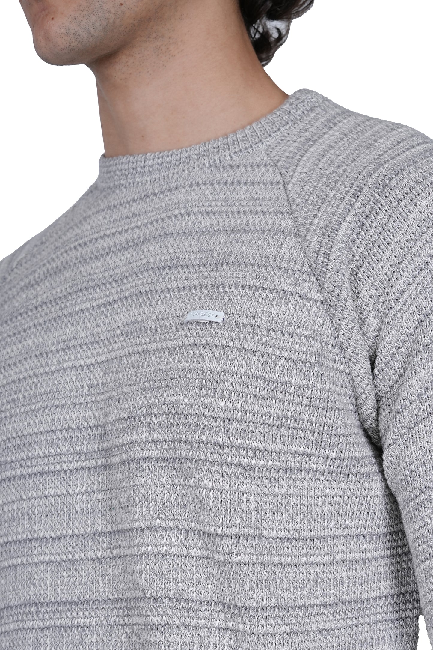 Flawless Men Grey Knitted Sweater Being Flawless
