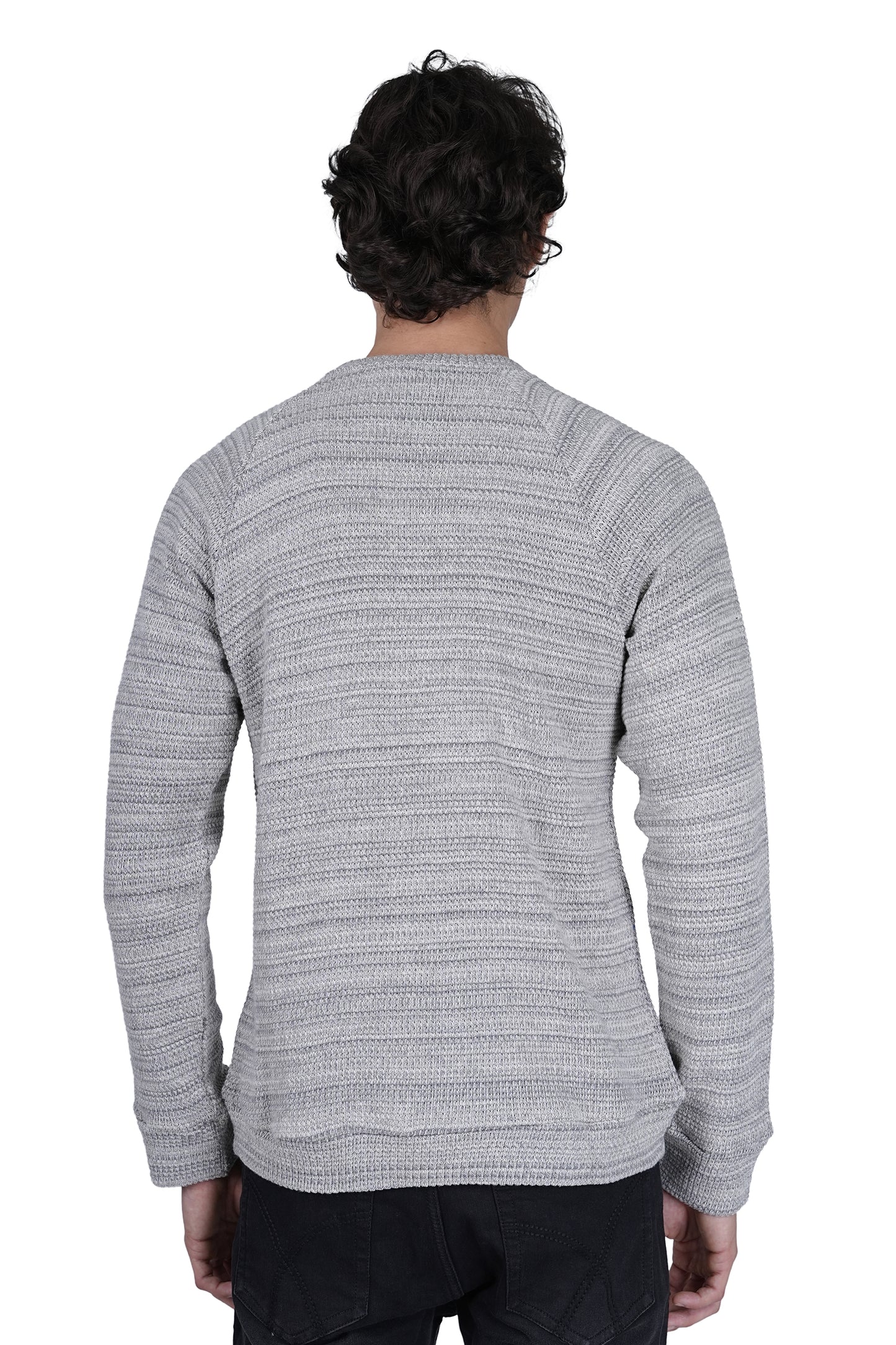 Flawless Men Grey Knitted Sweater Being Flawless