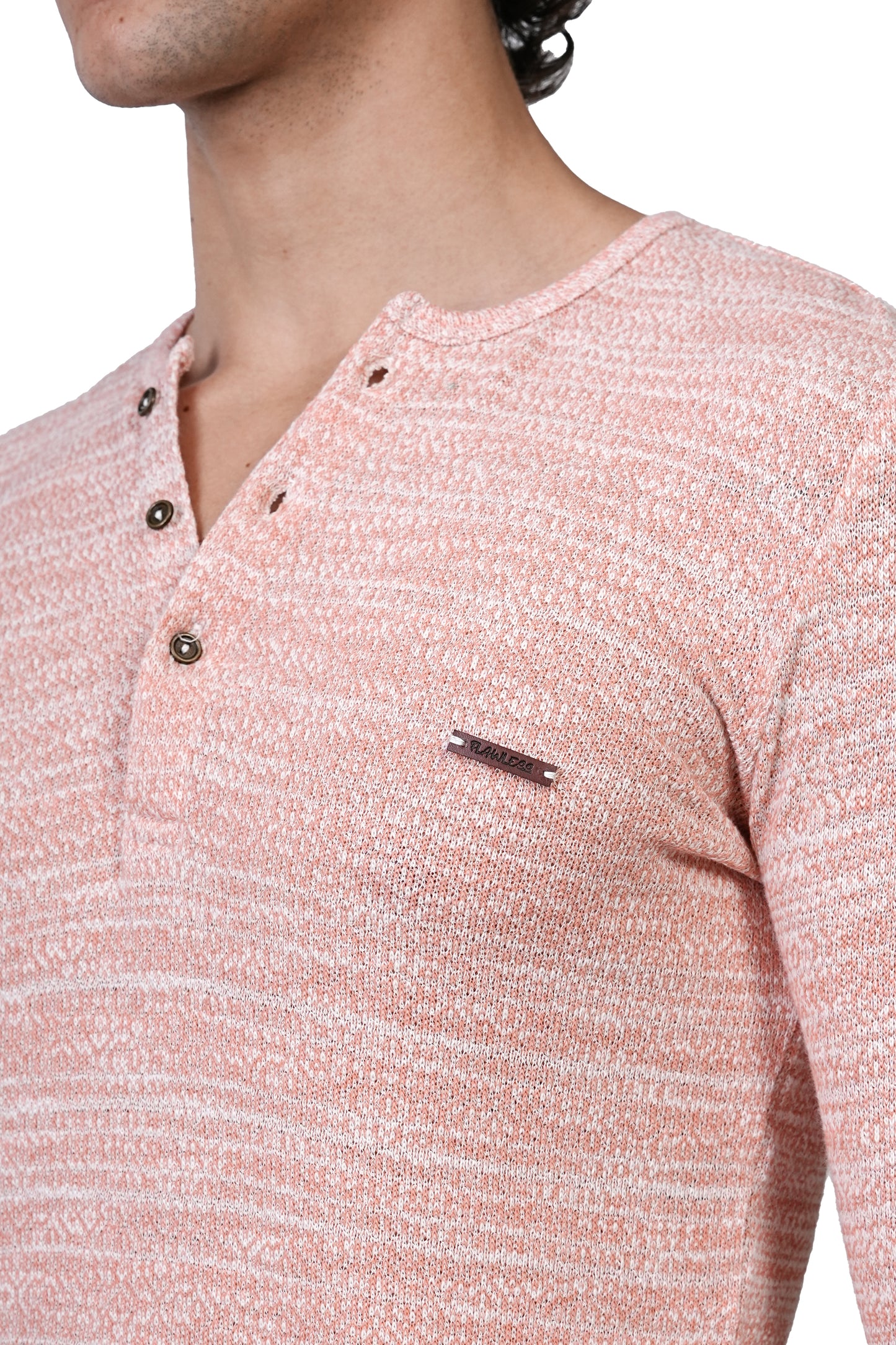 FLAWLESS MEN WINTER PEACH KNITTED T-SHIRT Being Flawless
