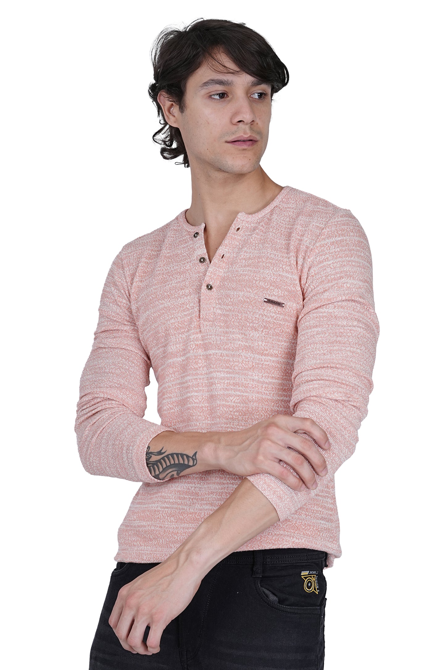 FLAWLESS MEN WINTER PEACH KNITTED T-SHIRT Being Flawless