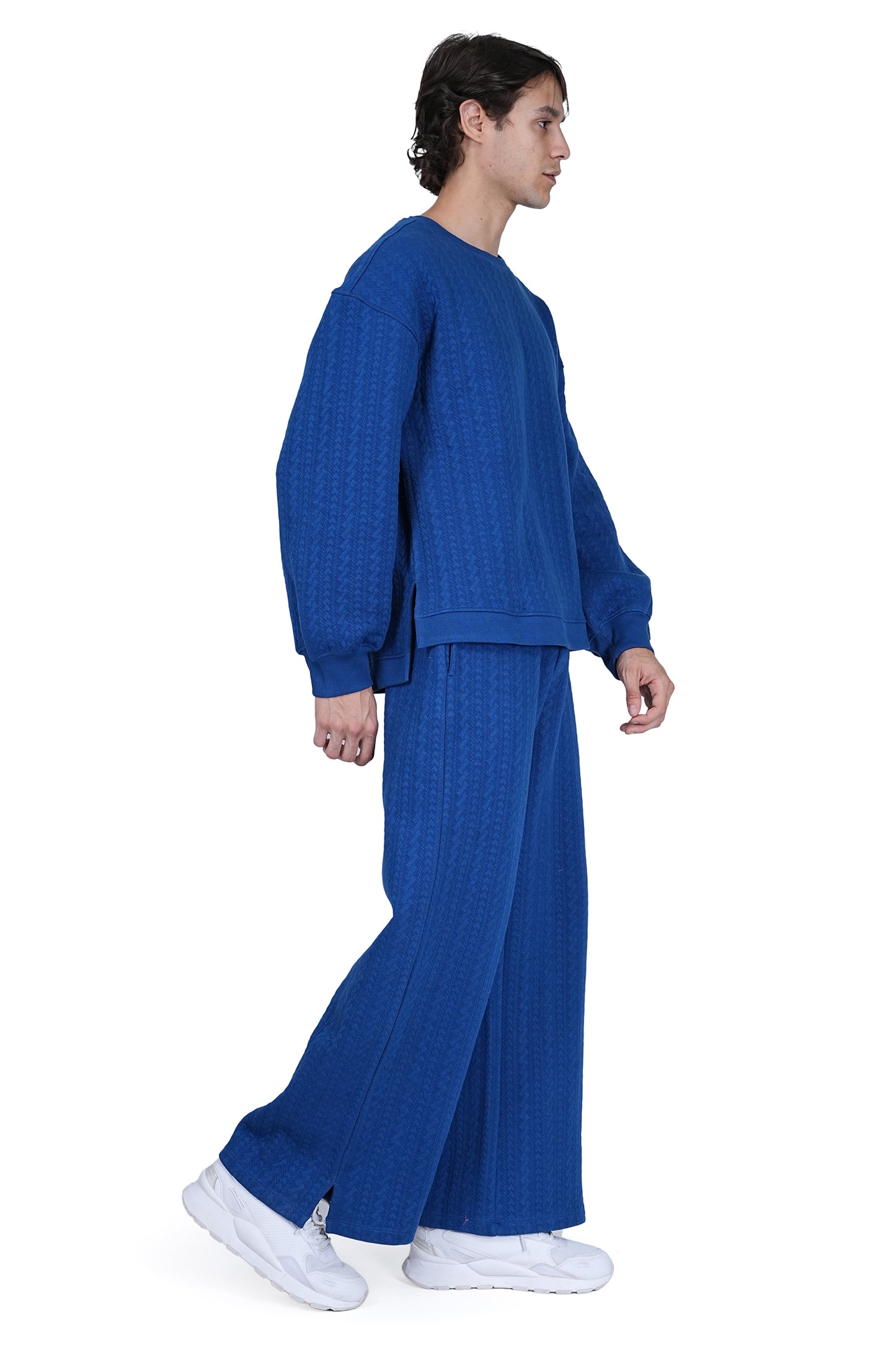 Blue Knitted Cordset for Men Being Flawless