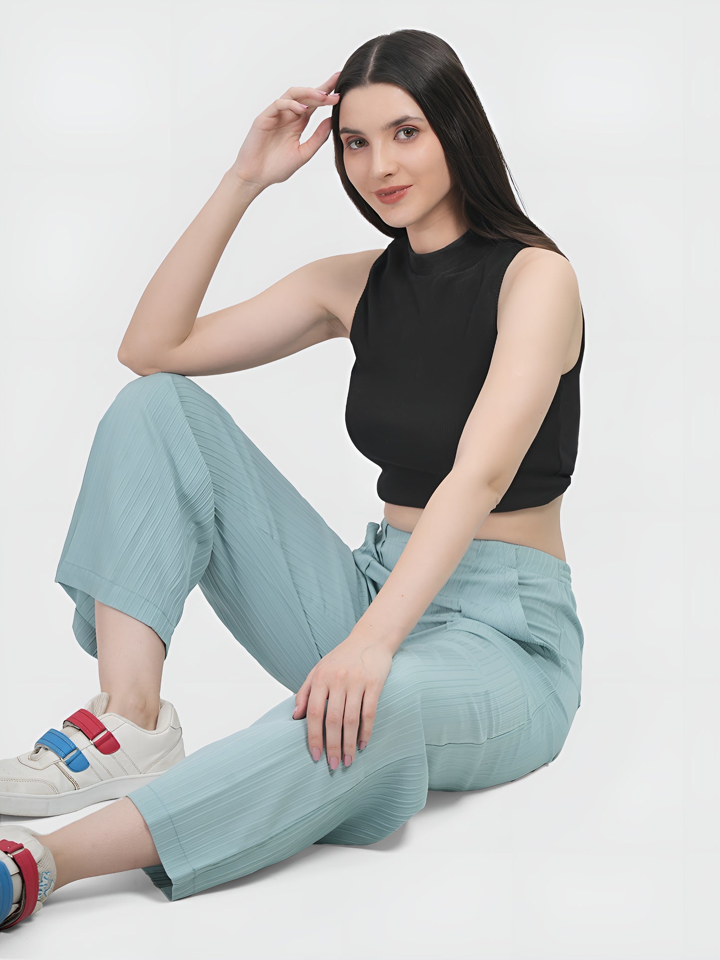 Mint Colour | Women Formal Trousers Regular Fit Being Flawless
