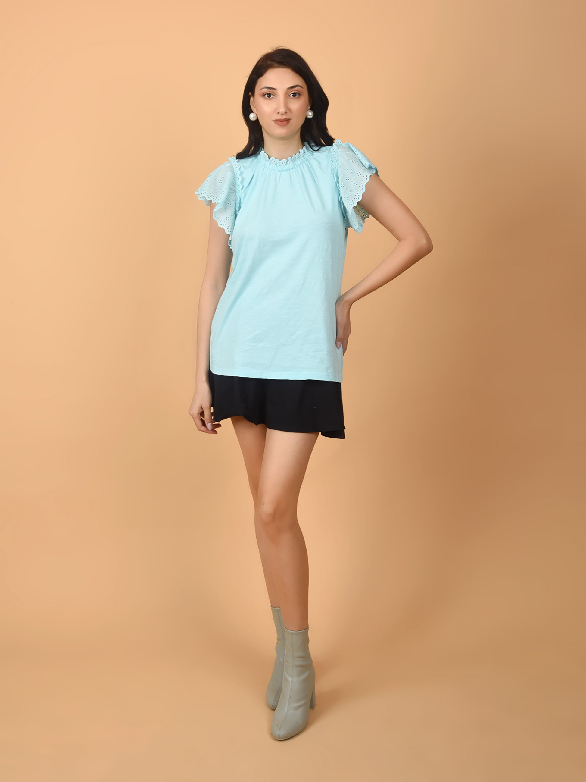Flawless Women Shiffly White Cotton Tops | LOTUS Being Flawless