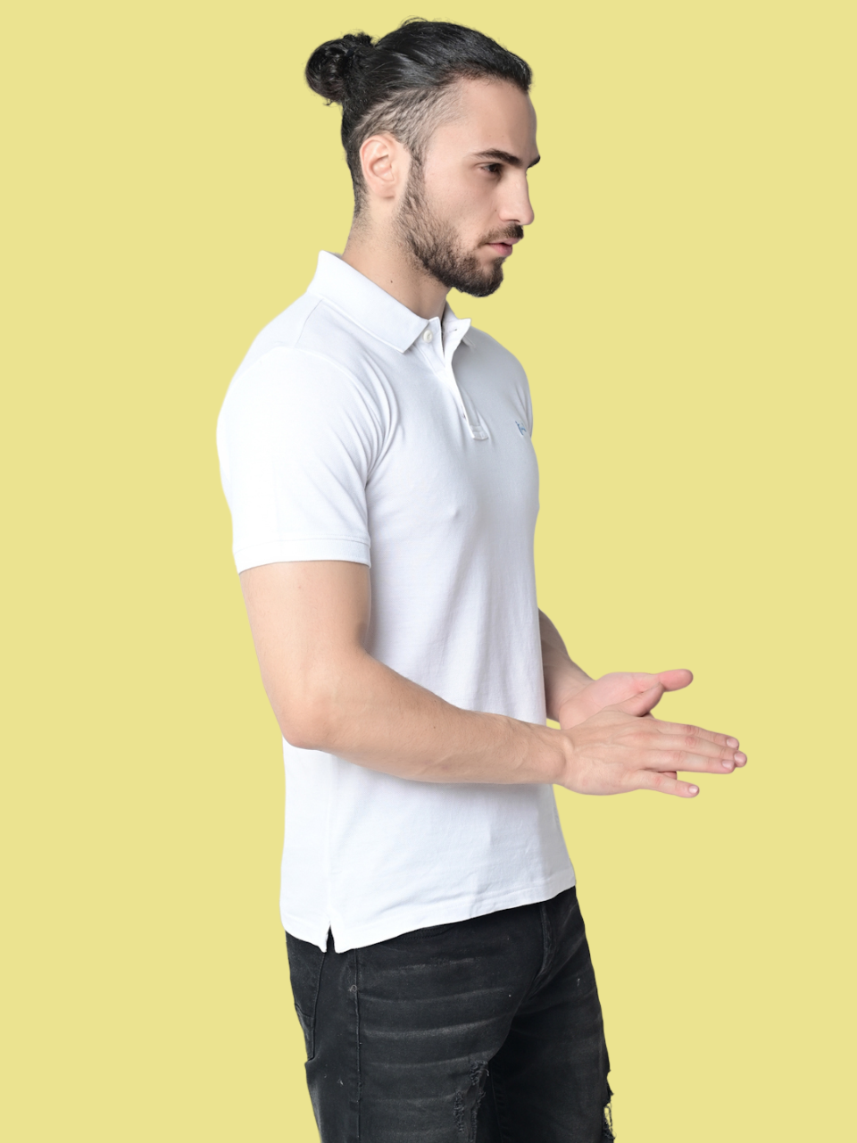 Flawless Men Organic Impression White Polo T-Shirt Being Flawless