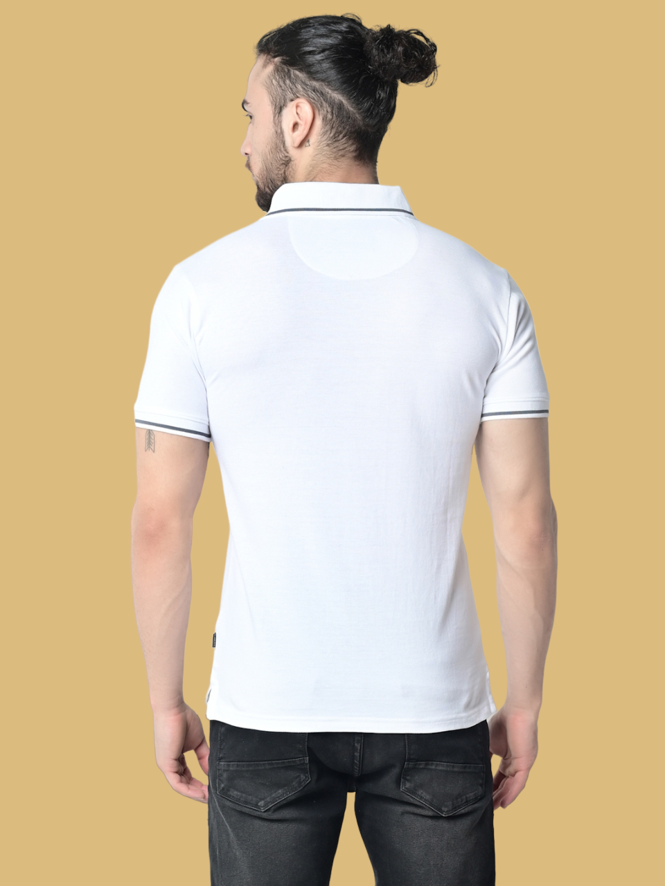 Flawless Men Organic White Swan Polo T-Shirt Being Flawless
