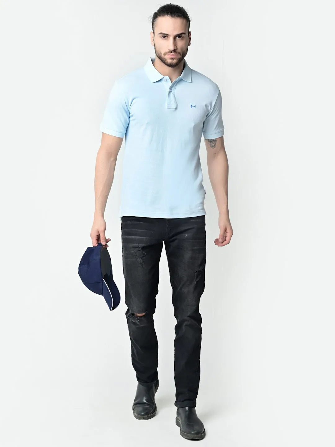 Flawless Men Sky High Organic Polo T-Shirt Being Flawless