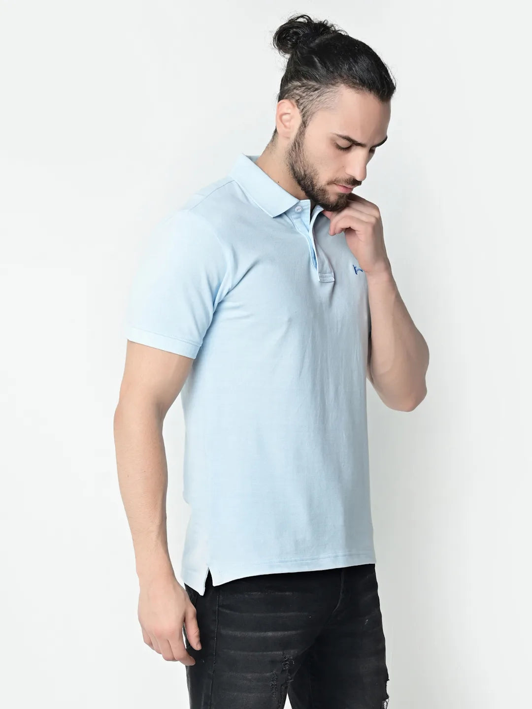 Flawless Men Sky High Organic Polo T-Shirt Being Flawless