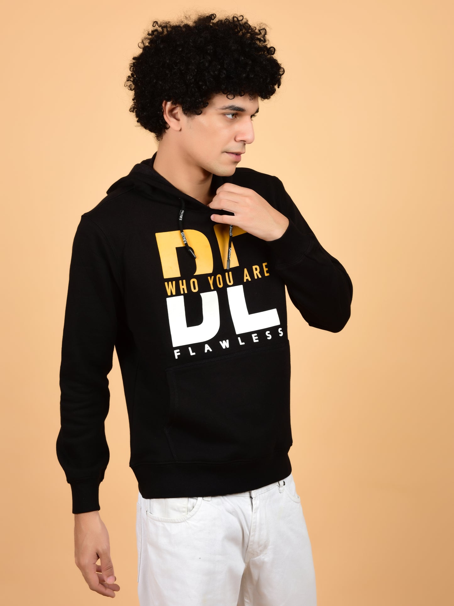 Flawless Men's Black Printed Hoodie Being Flawless